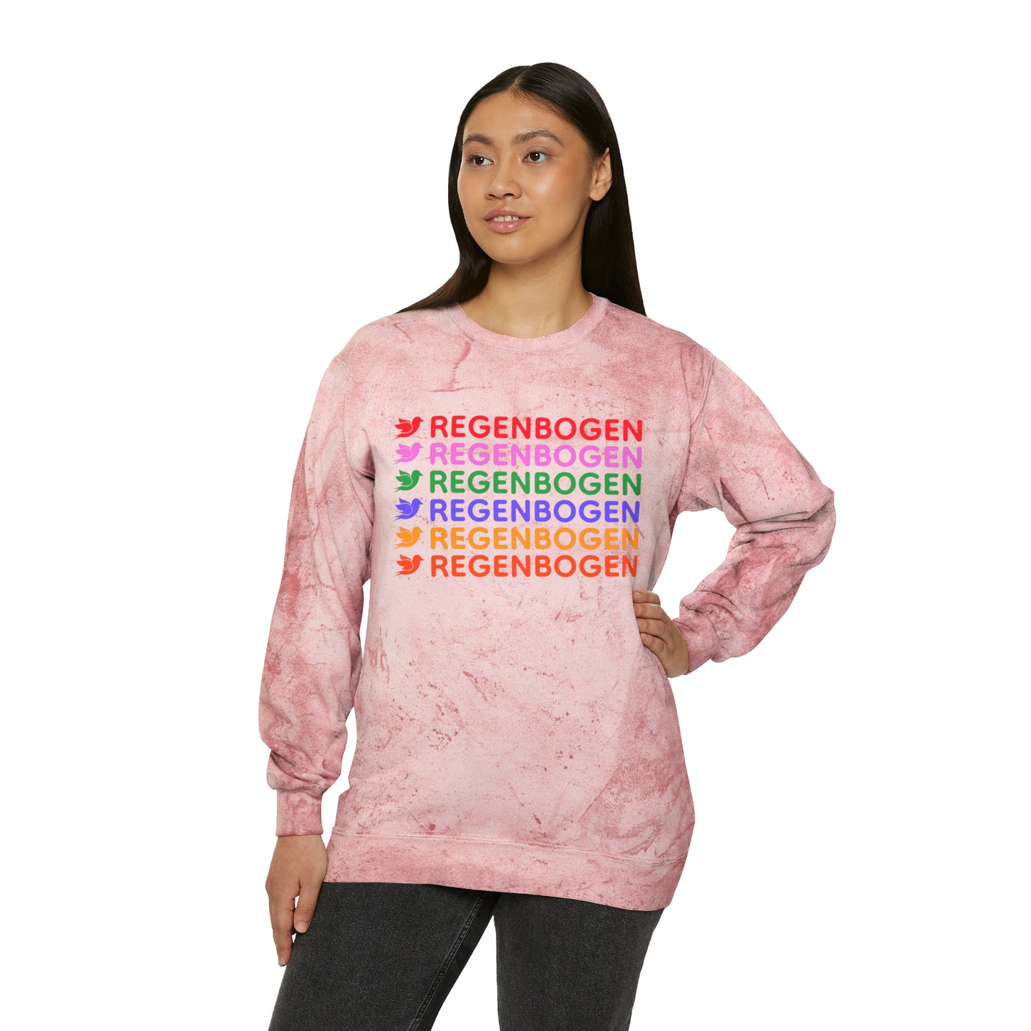 Regenbogen Stacked Rainbow  Color Blast Crewneck Sweatshirt (4 colors)