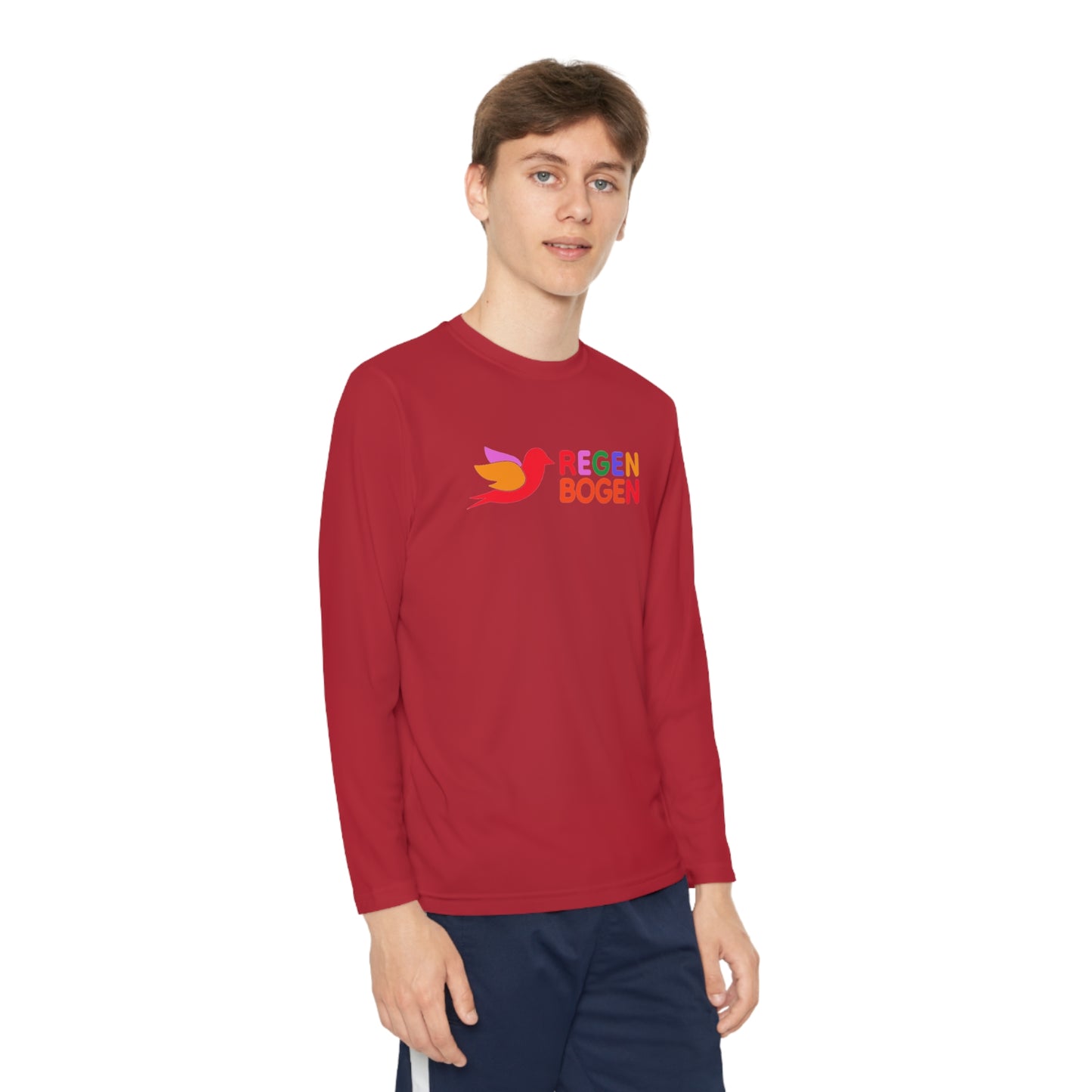 Regenbogen Stacked Youth Long Sleeve Competitor Tee (6 colors)