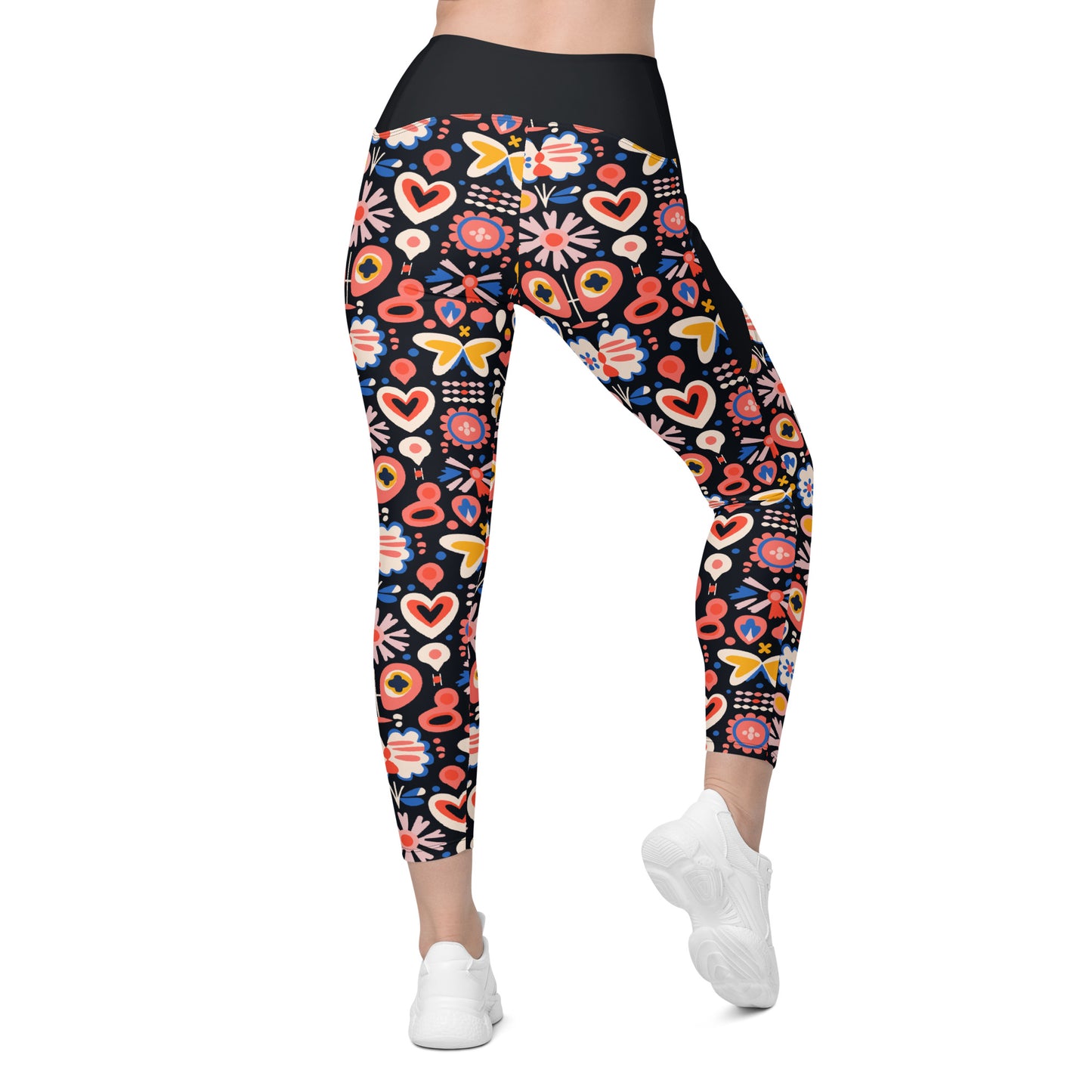 Alpen Nacht Crossover Waist 7/8 Recycled Yoga Leggings / Yoga Pants with Pockets