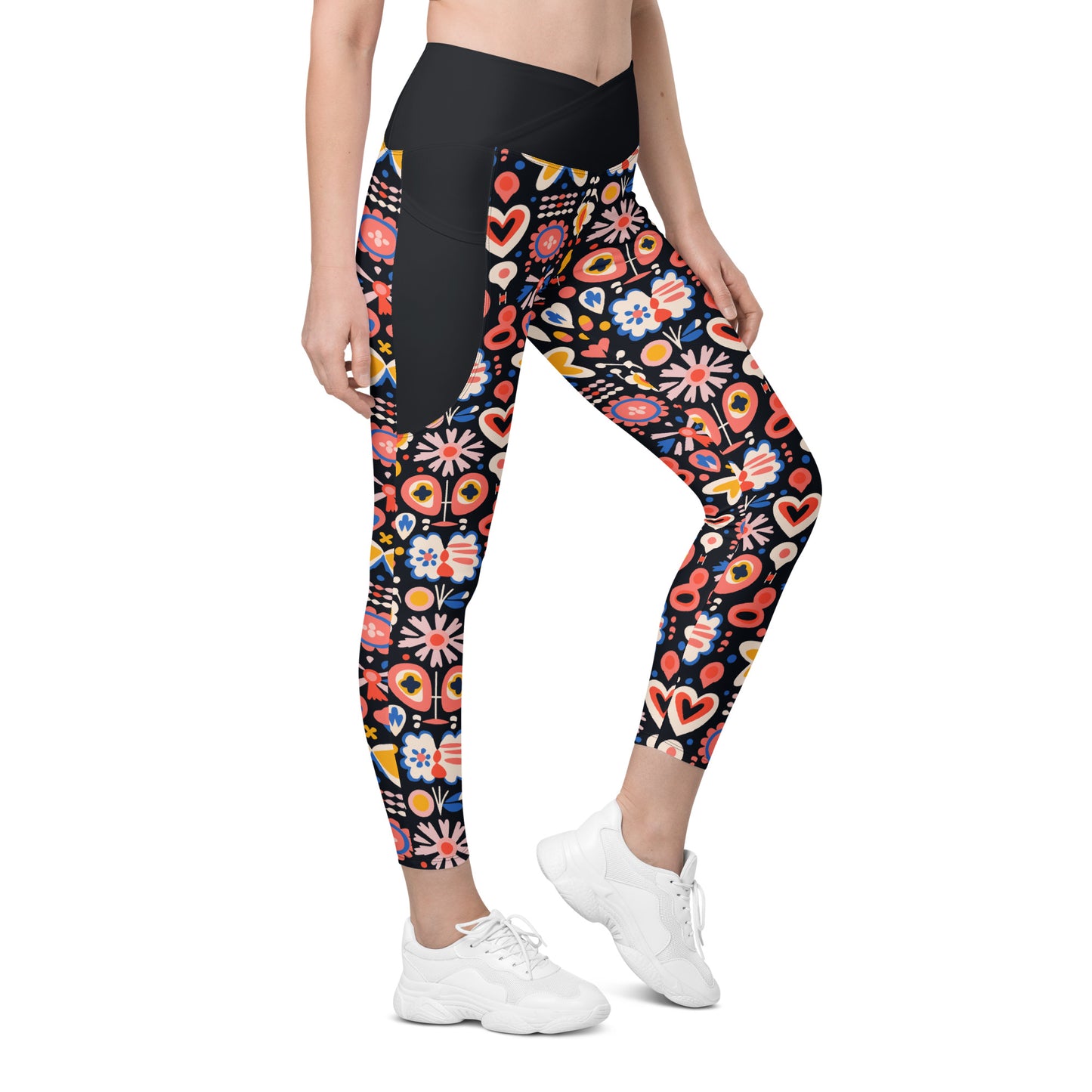 Alpen Nacht Crossover Waist 7/8 Recycled Yoga Leggings / Yoga Pants with Pockets