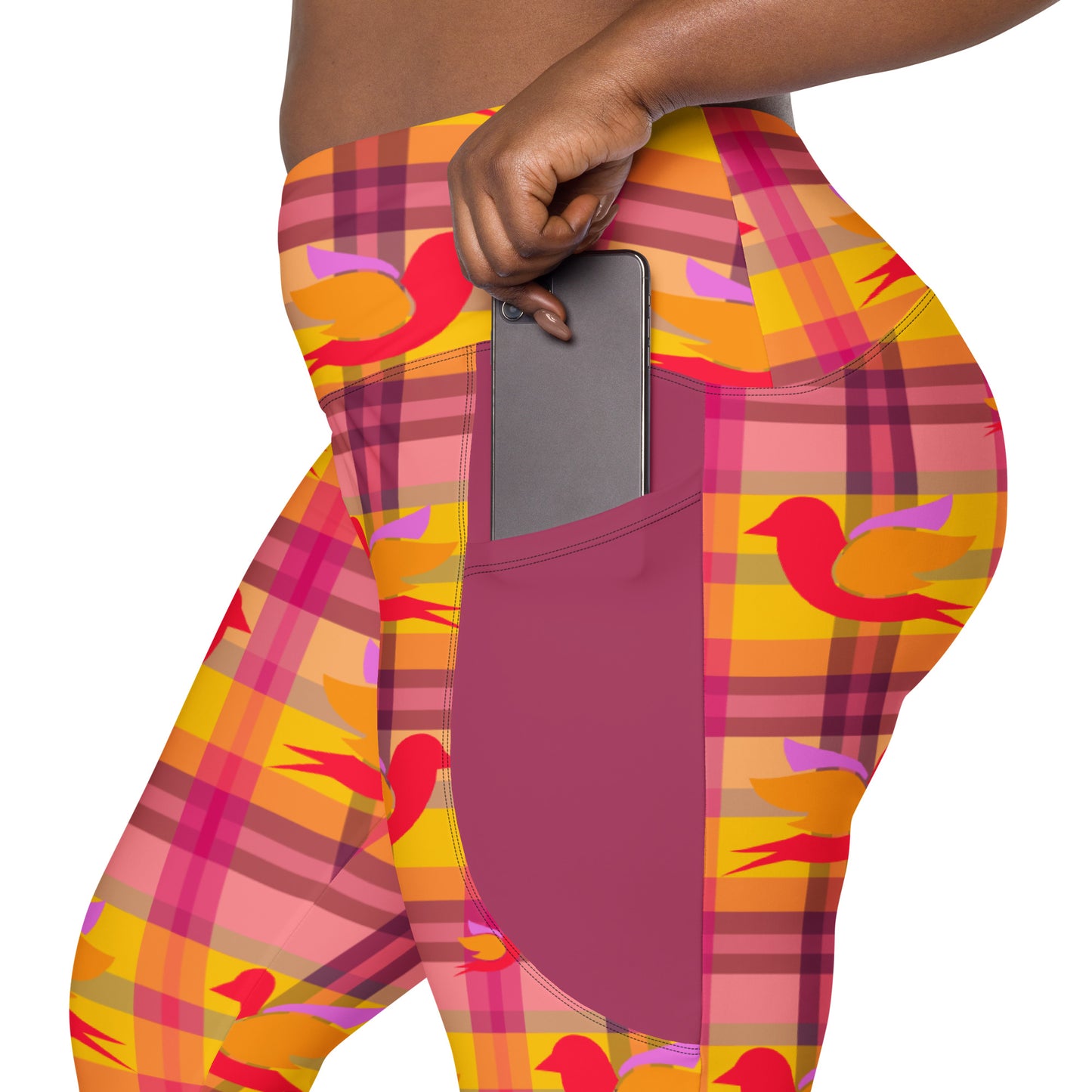 Txoriak High Waist 7/8 Length Recycled Yoga Leggings / Yoga Pants with Pockets