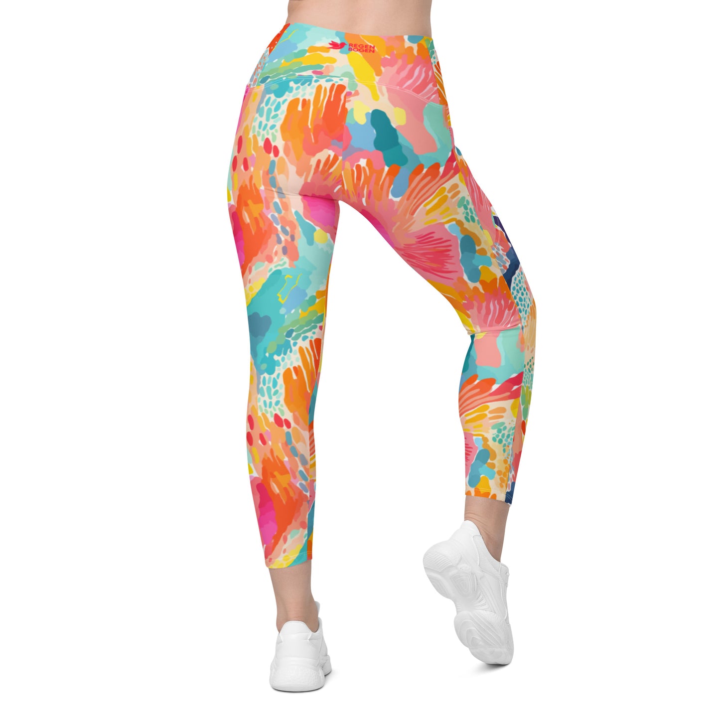 Coralo Crossover Waist 7/8 Recycled Yoga Leggings / Yoga Pants with Pockets
