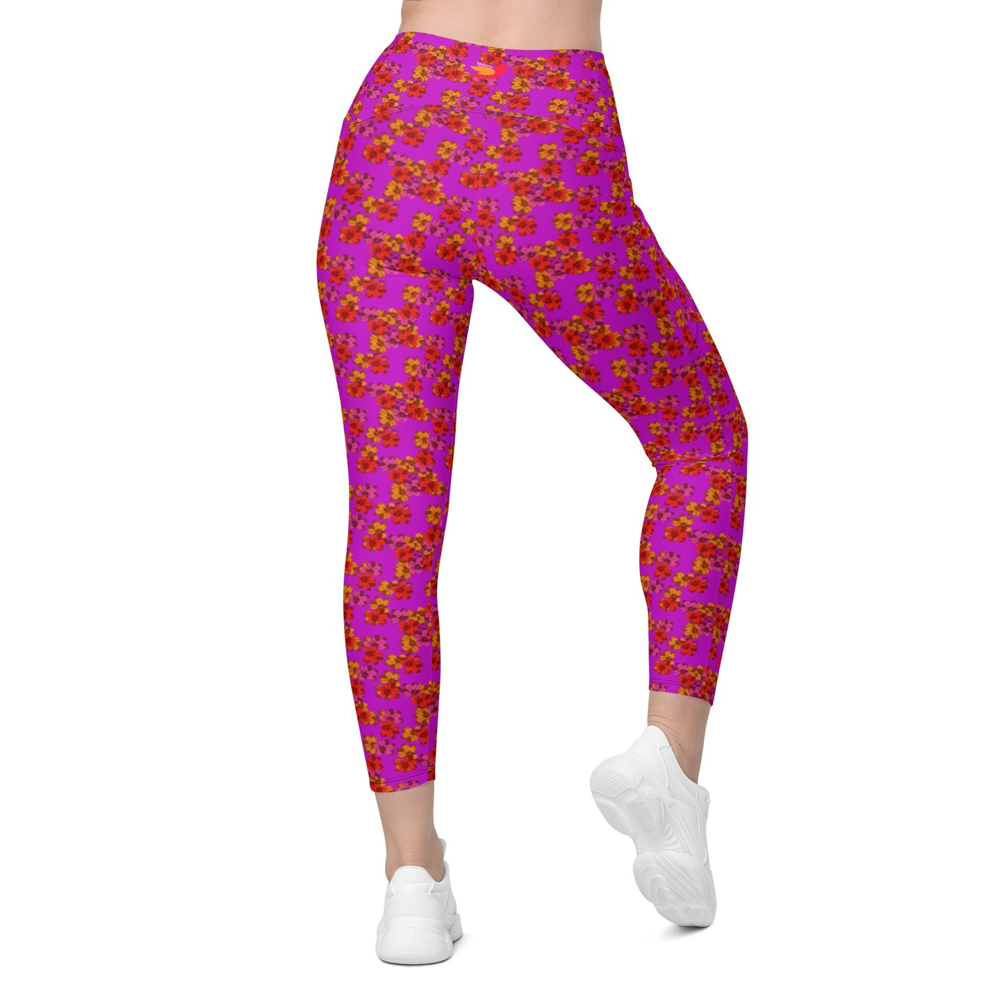 Alpenrose Crossover Waist 7/8 Recycled Yoga Leggings / Yoga Pants with Pockets