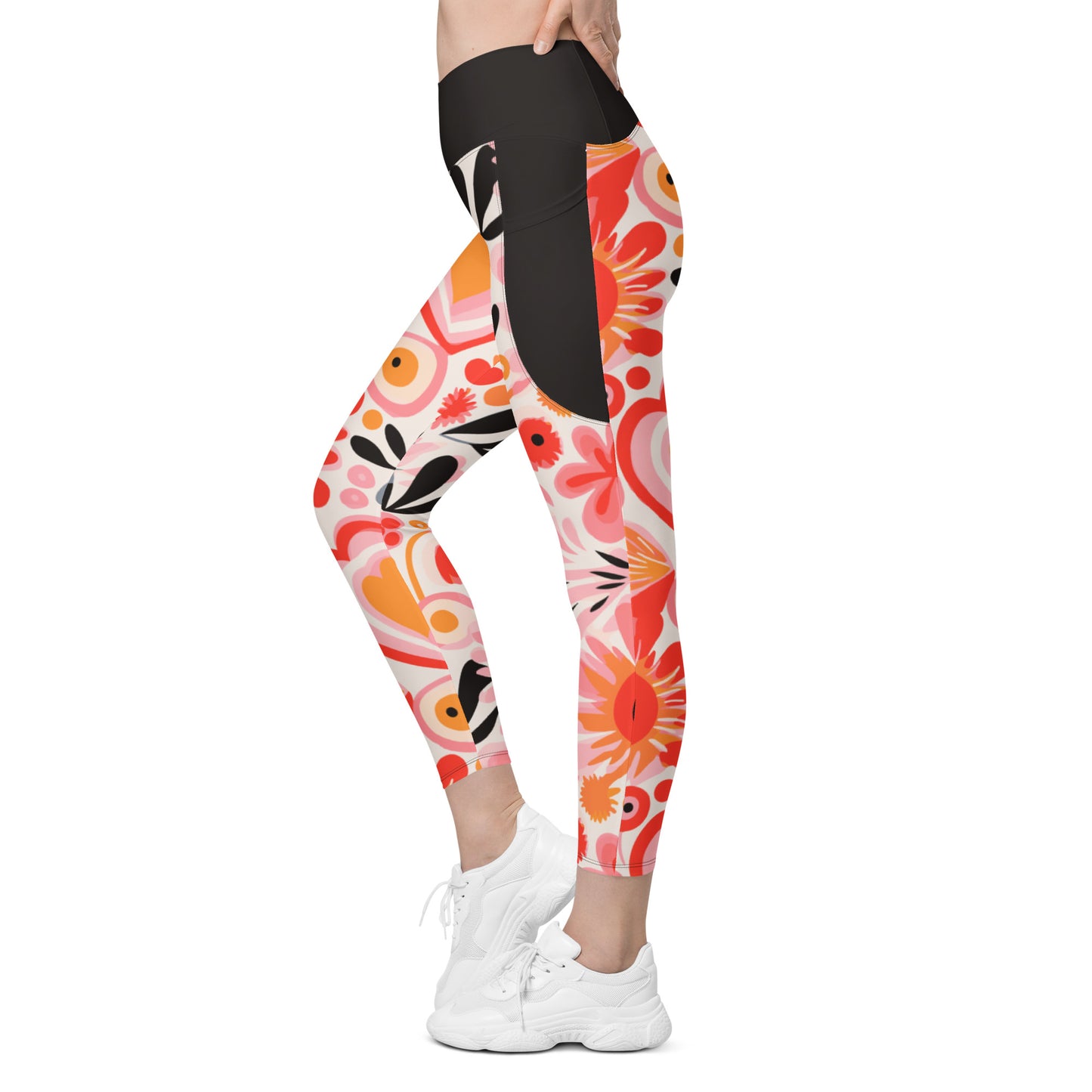 Amatxoa Crossover Waist 7/8 Recycled Yoga Leggings / Yoga Pants with Pockets