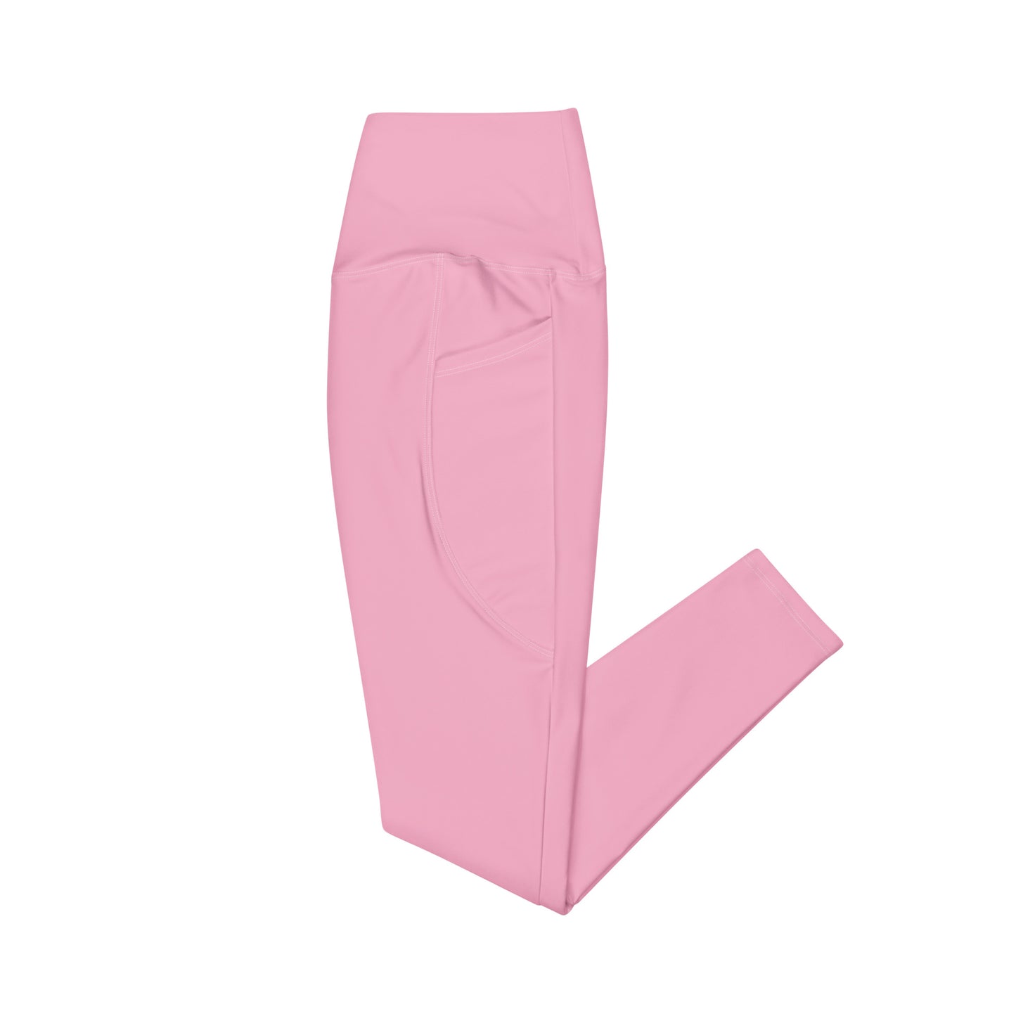 Garten Solid Pink Crossover Waist 7/8 Recycled Yoga Leggings / Yoga Pants with Pockets
