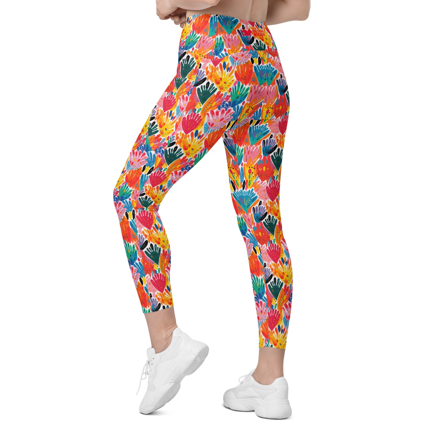 Ciao Crossover Waist 7/8 Recycled Yoga Leggings / Yoga Pants with Pockets