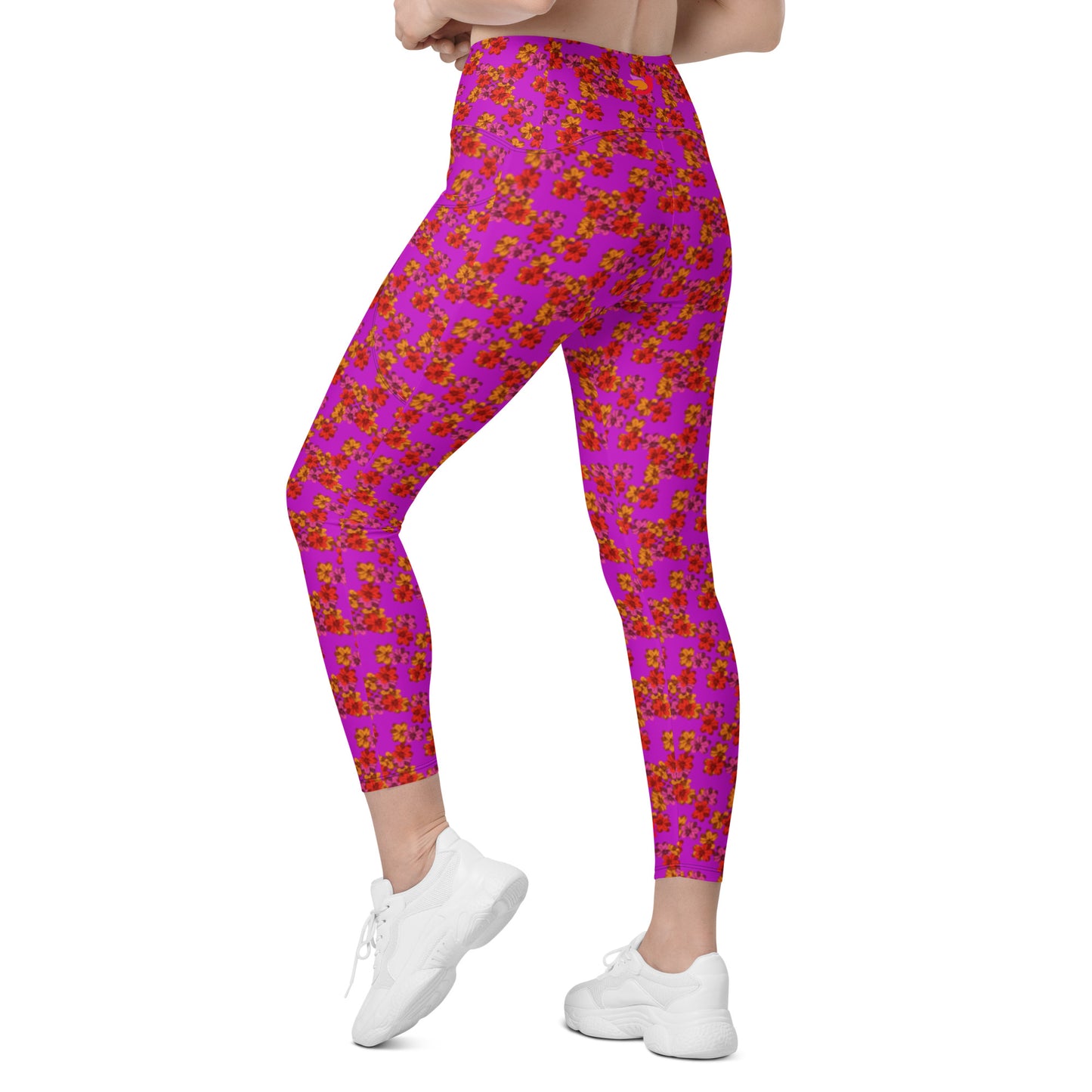 Alpenrose Crossover Waist 7/8 Recycled Yoga Leggings / Yoga Pants with Pockets