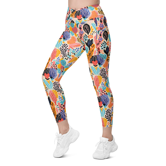 Monopoli Crossover Waist 7/8 Recycled Yoga Leggings / Yoga Pants with Pockets