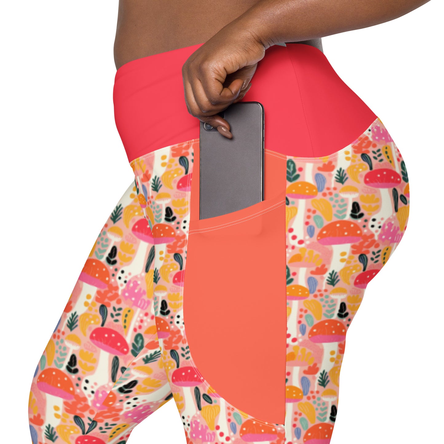 Cotswolds Crossover Waist 7/8 Recycled Yoga Leggings / Yoga Pants with Pockets