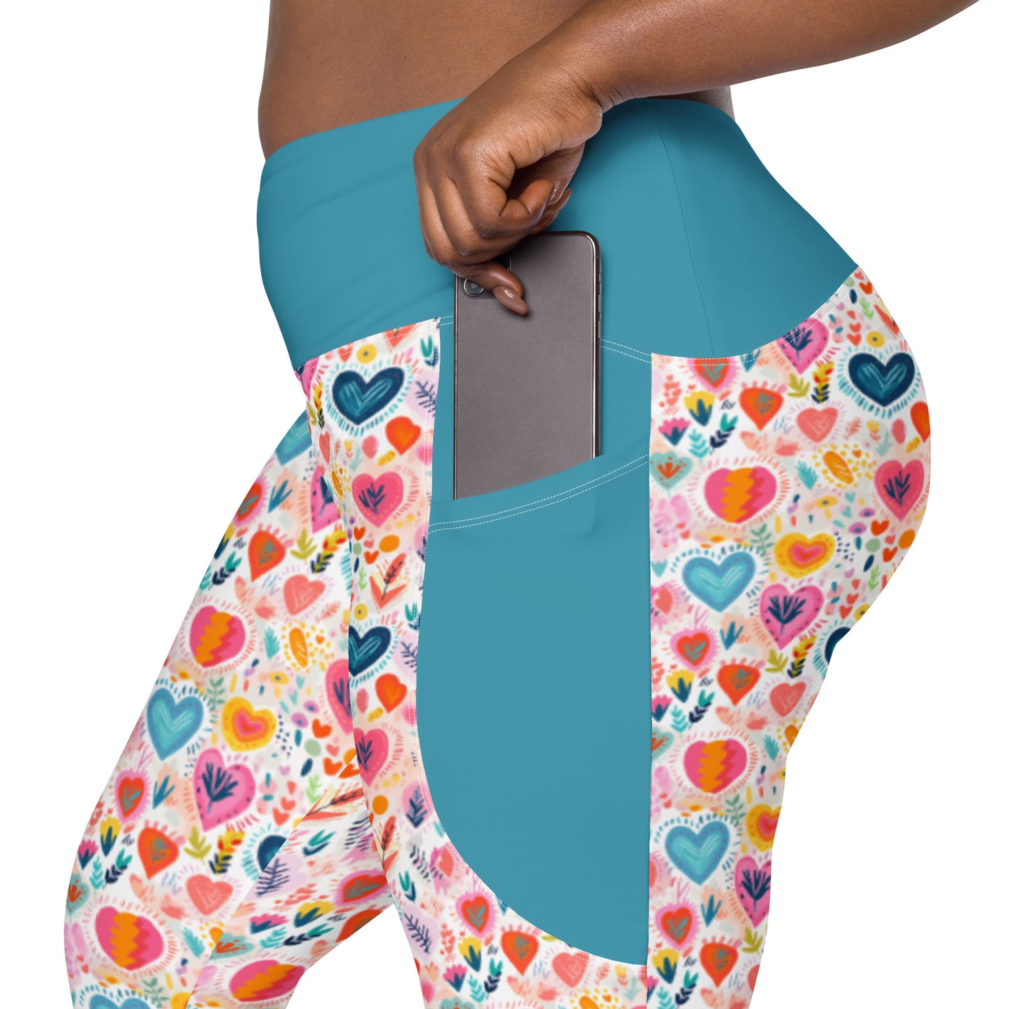 Schnucki Crossover Waist 7/8 Recycled Yoga Leggings / Yoga Pants with Pockets