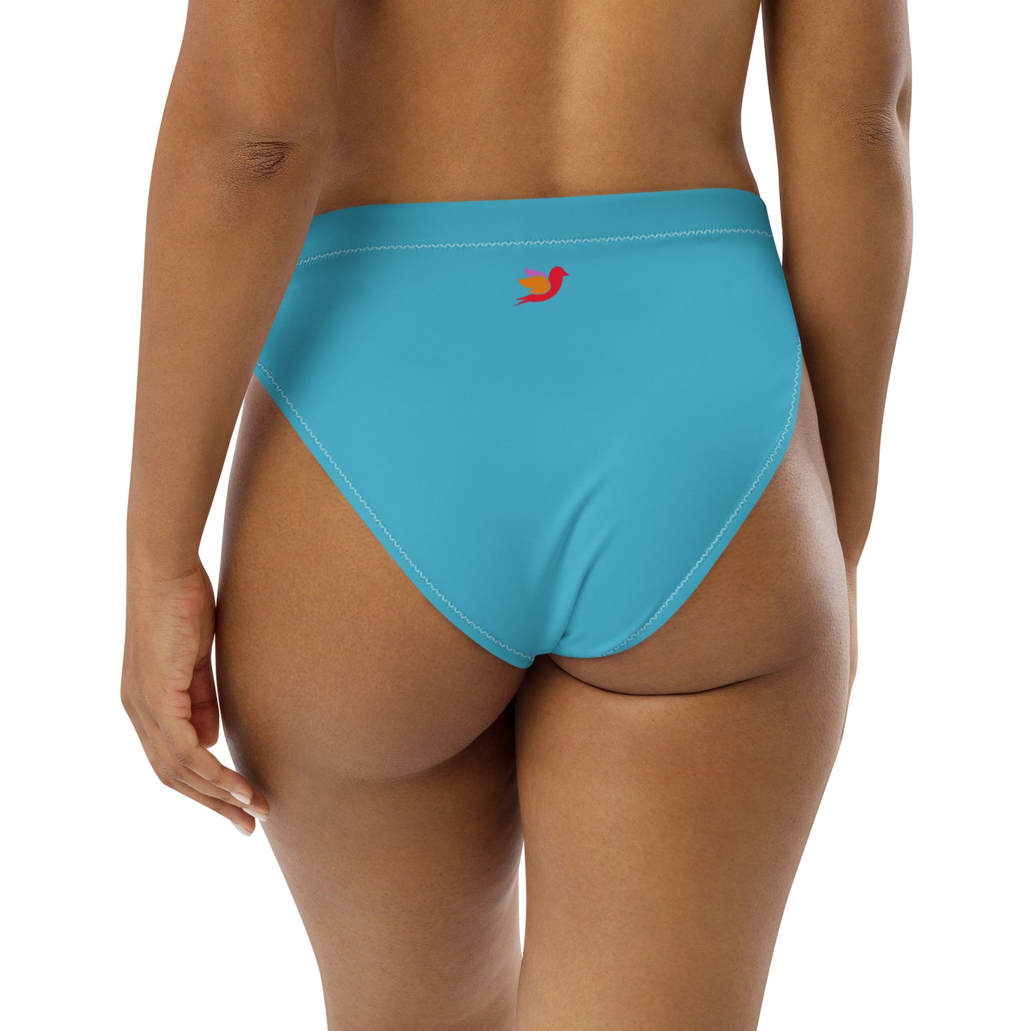 Malocchio Solid Blue Recycled Mid-Rise Cheeky Bikini Bottom