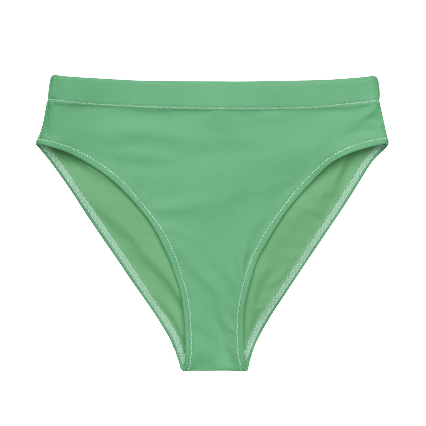 Marbella Solid Green Recycled Mid-Rise Cheeky Bikini Bottom