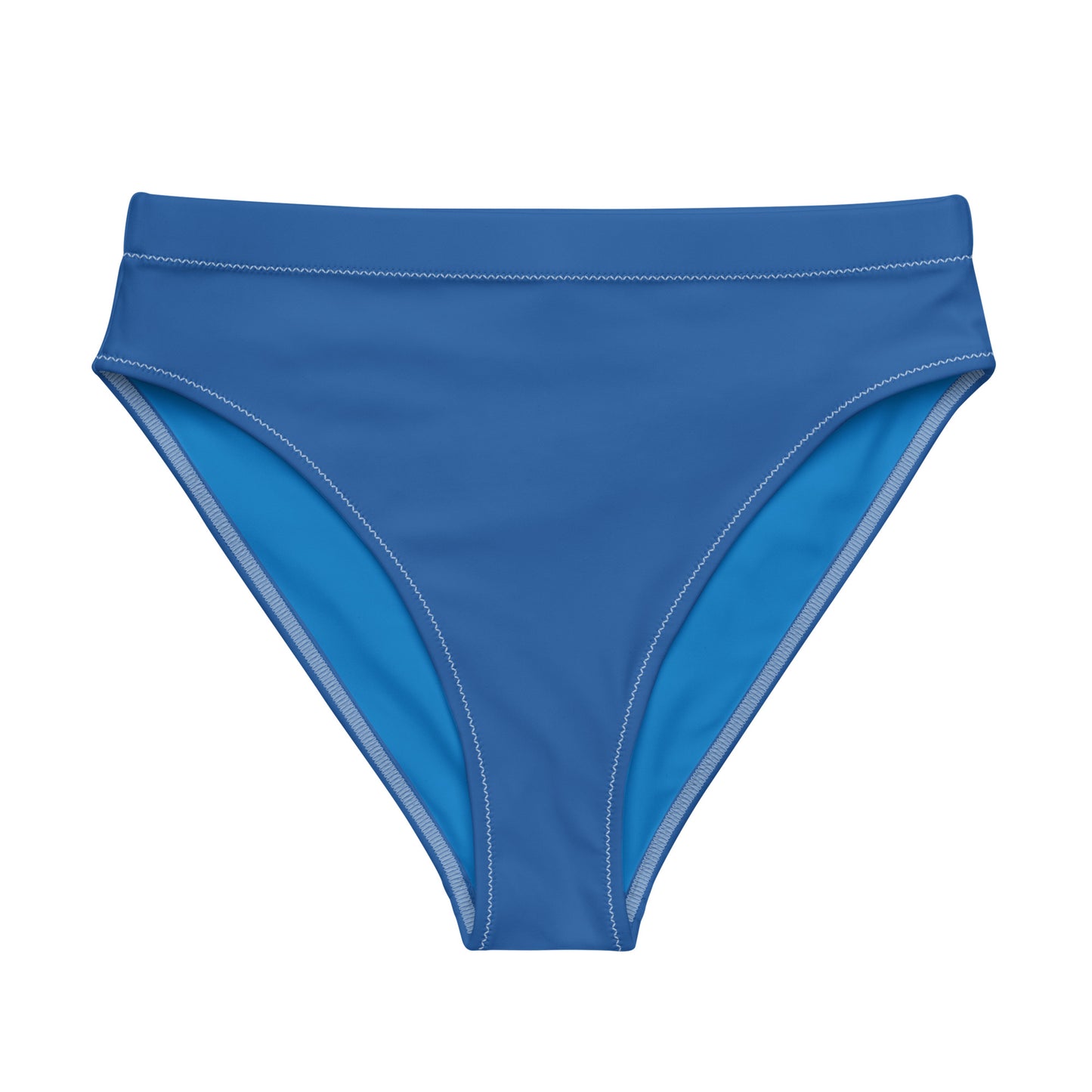 Alpen Tag Solid Blue Recycled Mid-Rise Cheeky Bikini Bottom