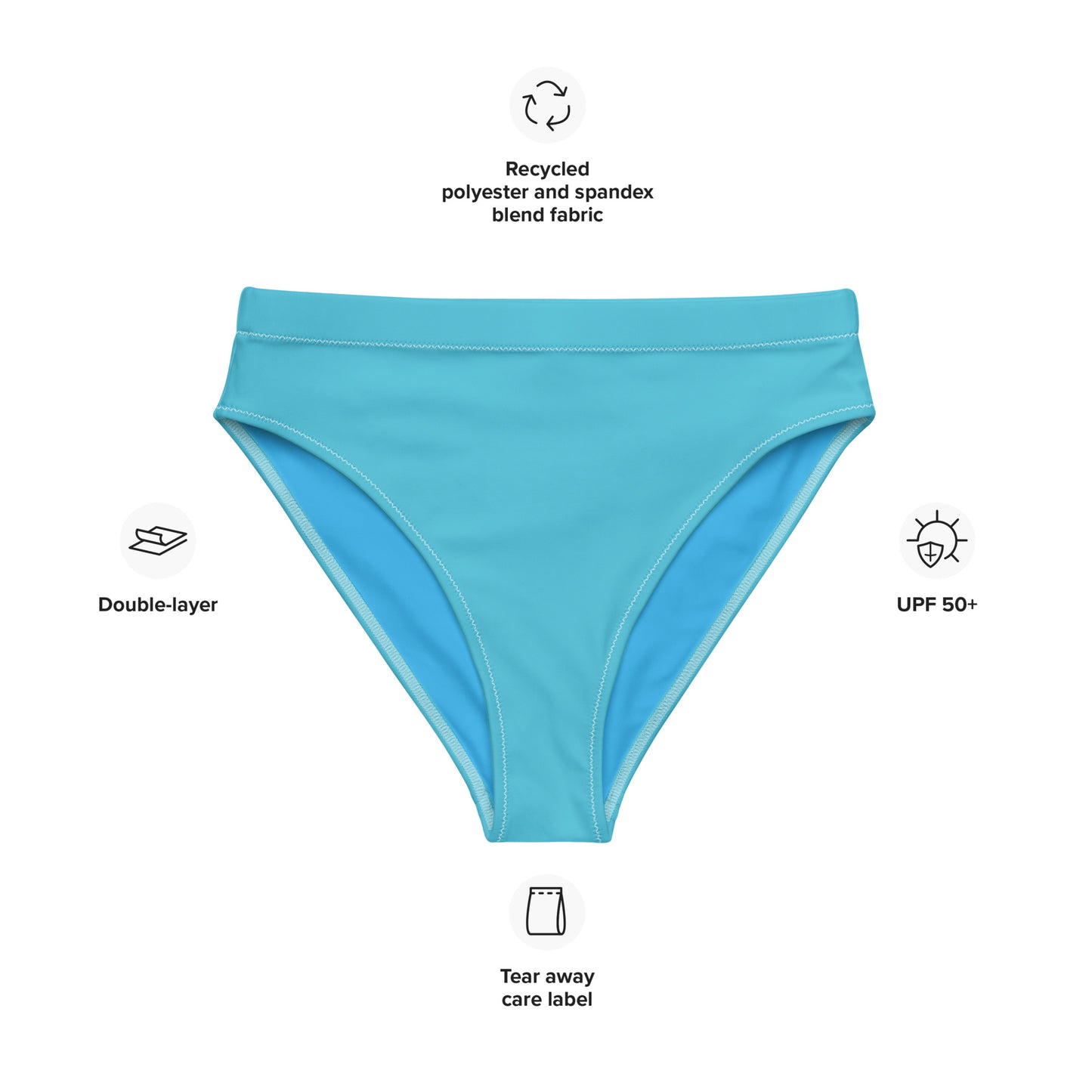 Fiori Solid Color Recycled Mid-Rise Cheeky Bikini Bottom