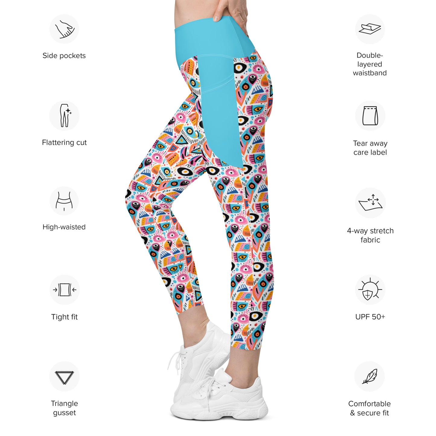 Malocchio High Waist 7/8 Recycled Yoga Leggings / Yoga Pants with Pockets