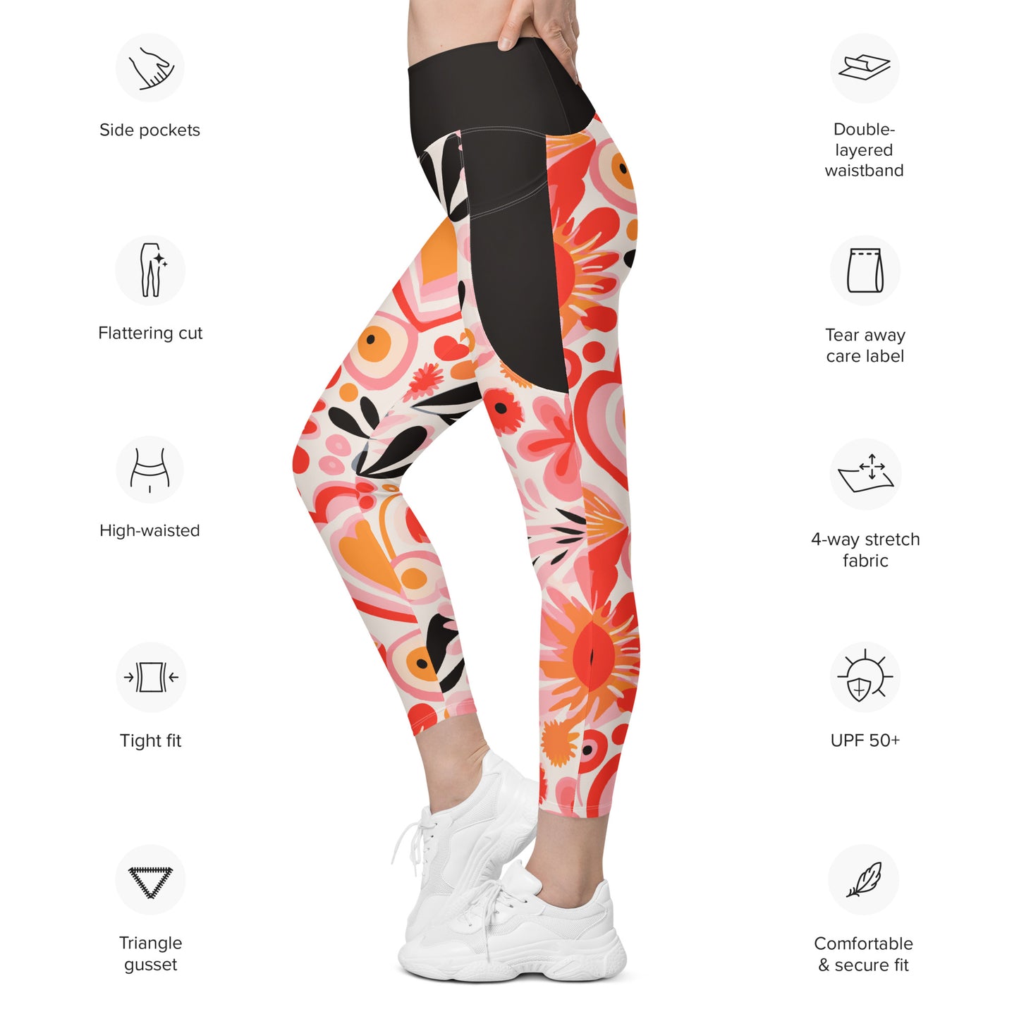 Amatxoa High Waist 7/8 Recycled Yoga Leggings / Yoga Pants with Pockets