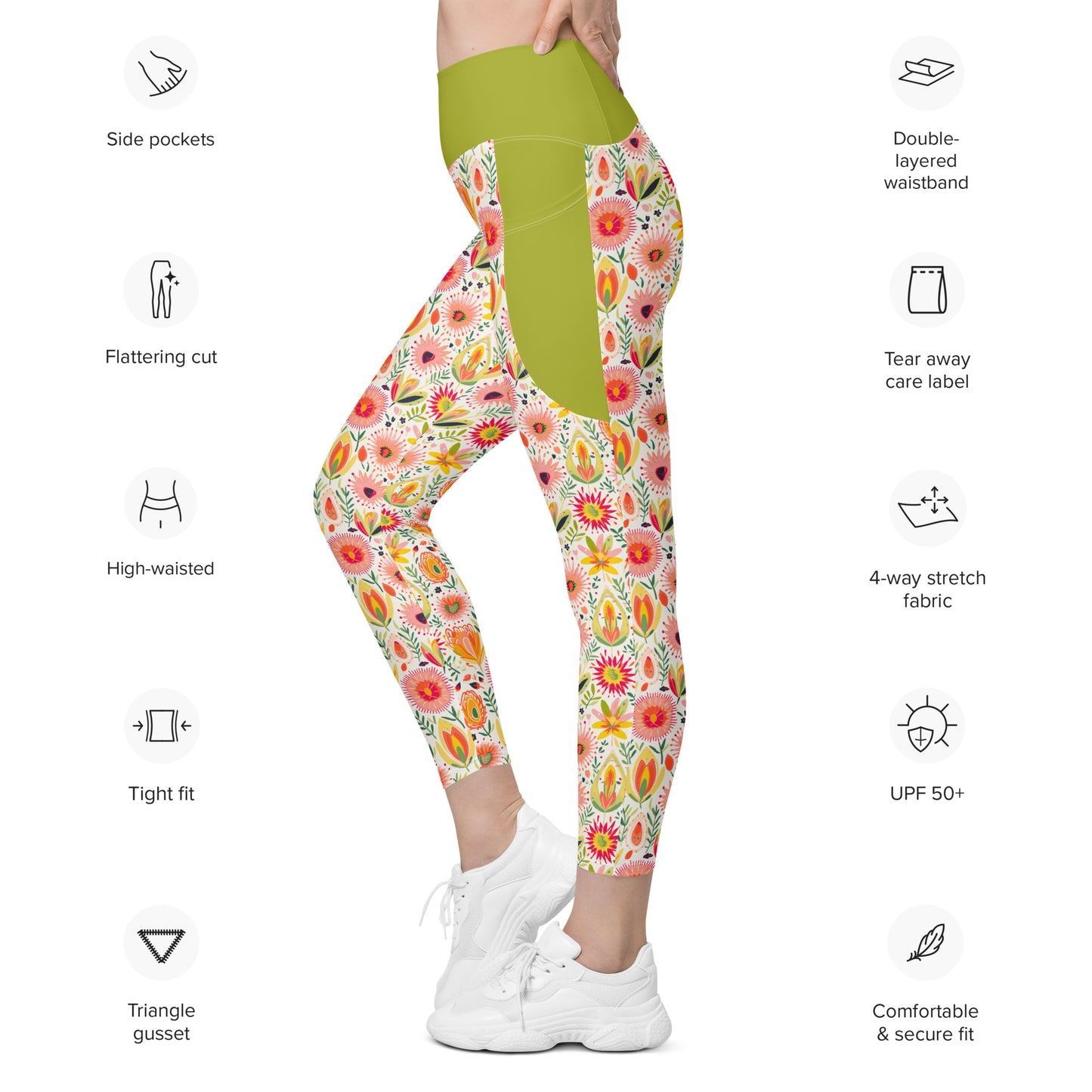 Winchester High Waist 7/8 Recycled Yoga Leggings / Yoga Pants with Pockets