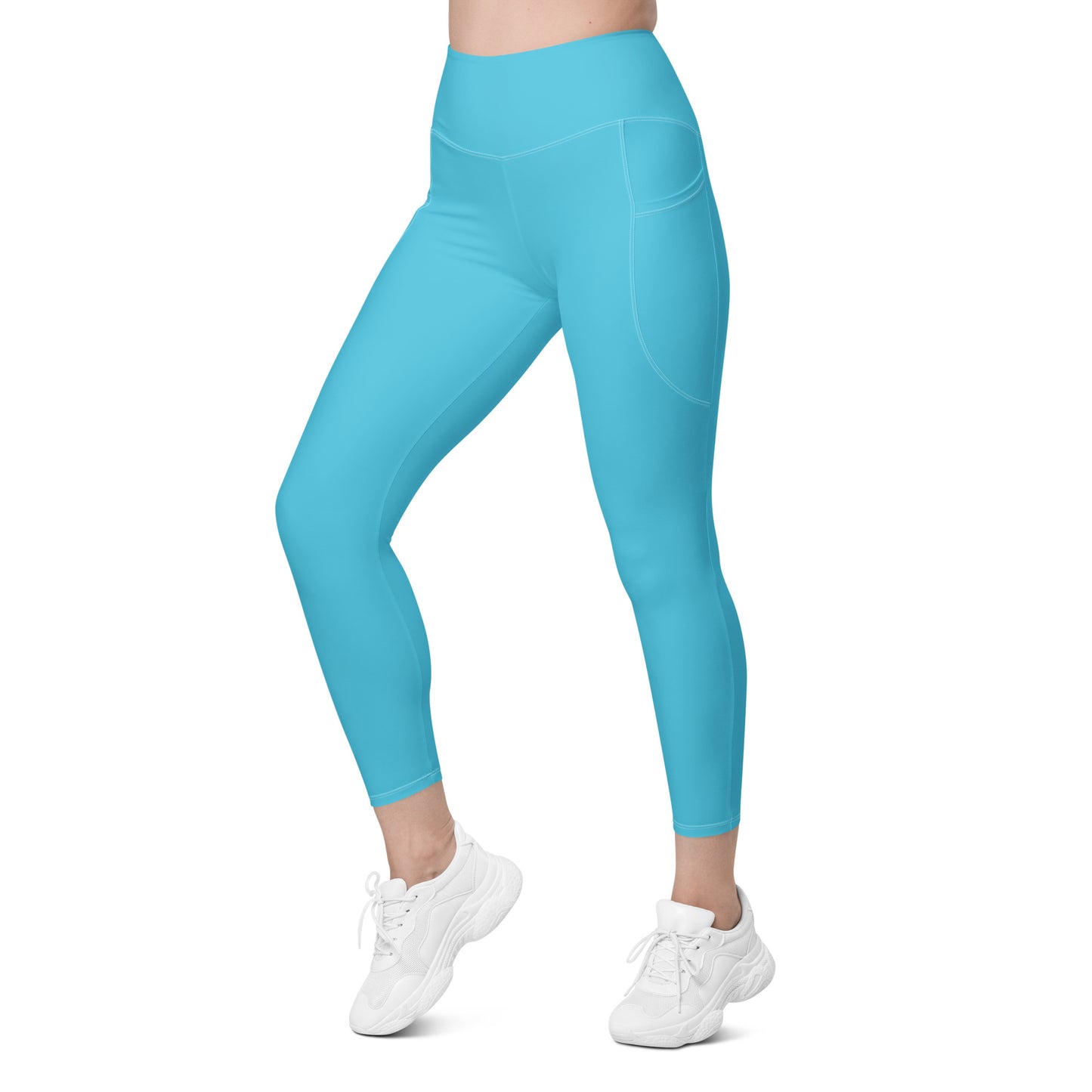 Malocchio Solid Color High Waist 7/8 Recycled Yoga Leggings / Yoga Pants with Pockets
