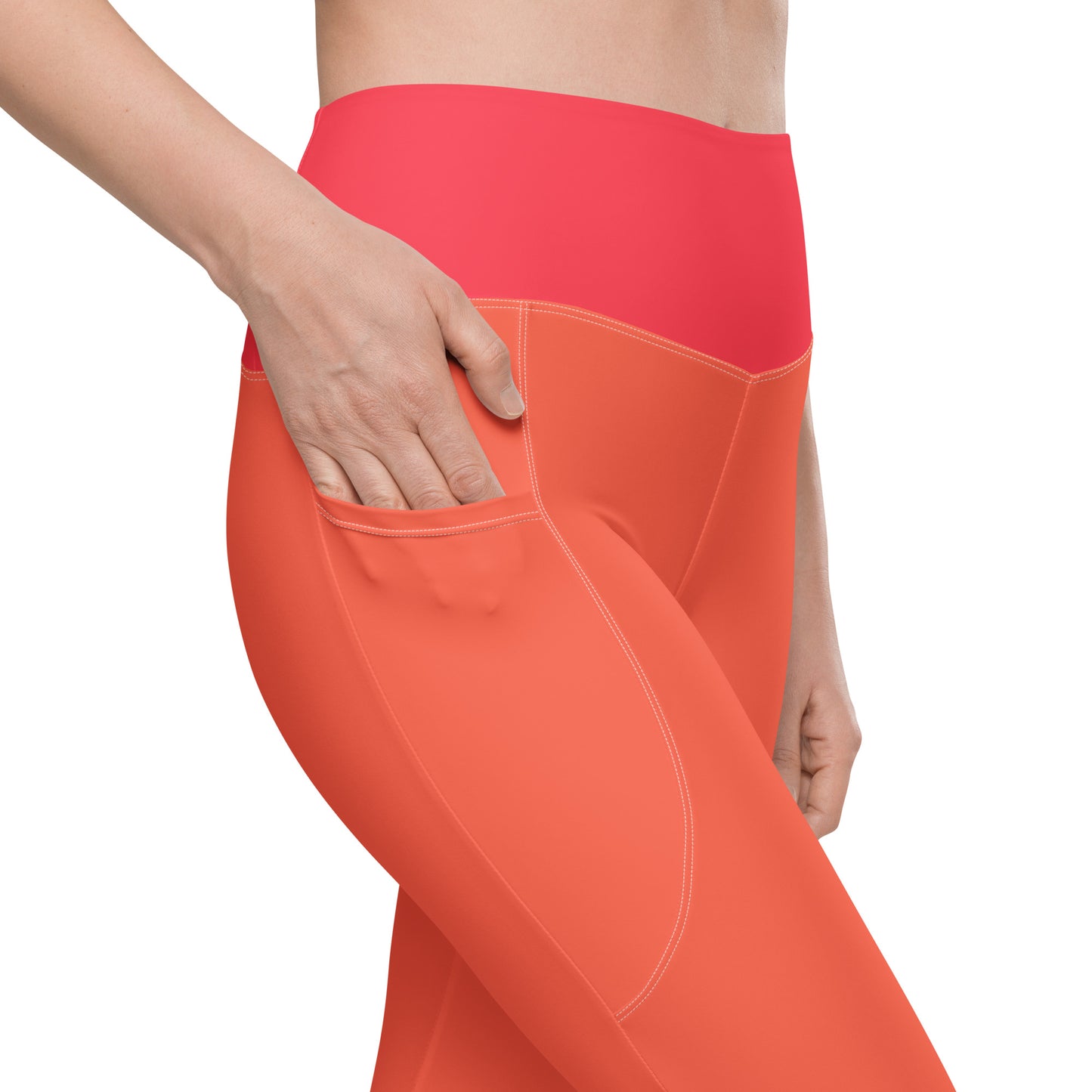 Cotswolds Colorblock High Waist 7/8 Recycled Yoga Leggings / Yoga Pants with Pockets