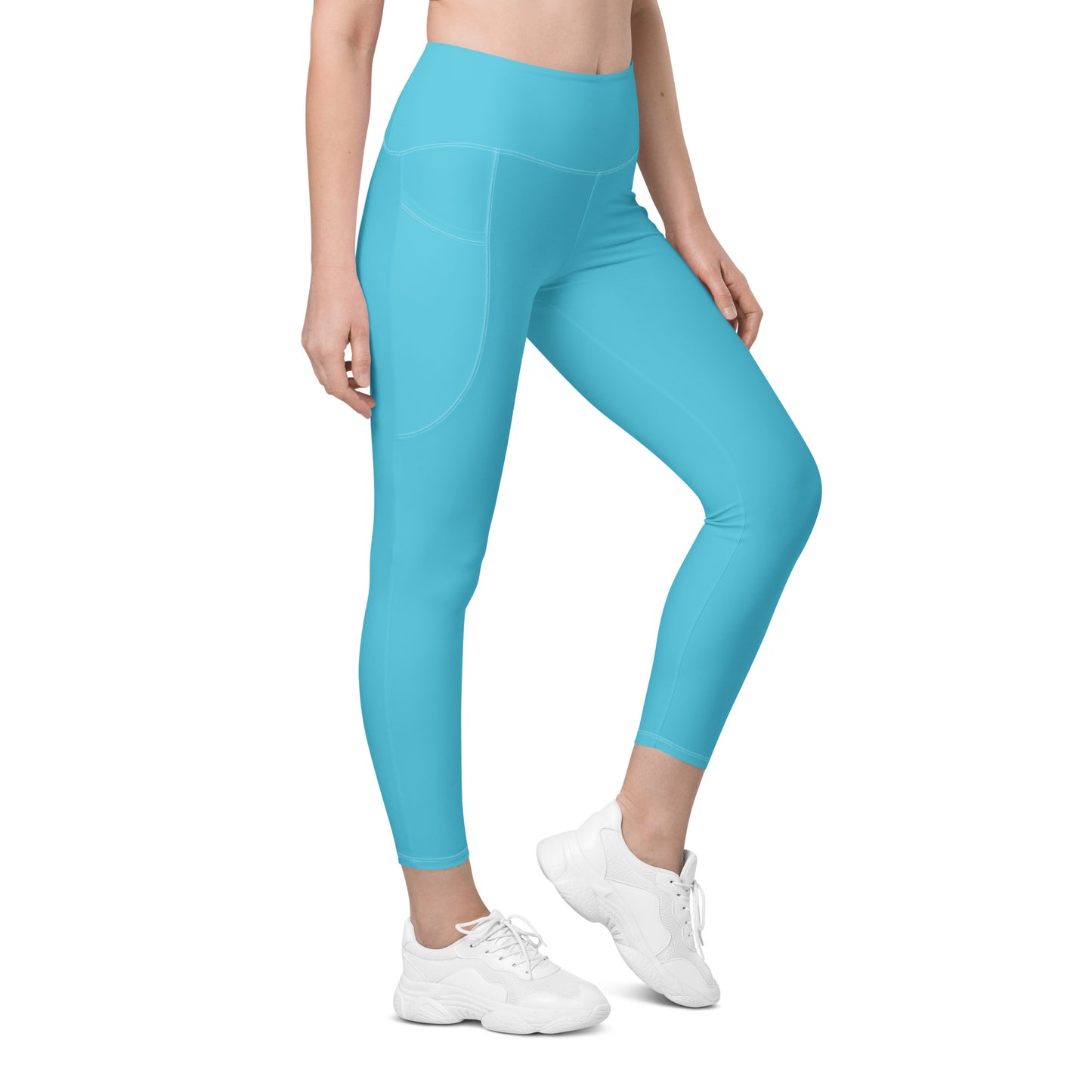 Fiori Solid Color High Waist 7/8 Recycled Yoga Leggings / Yoga Pants with Pockets