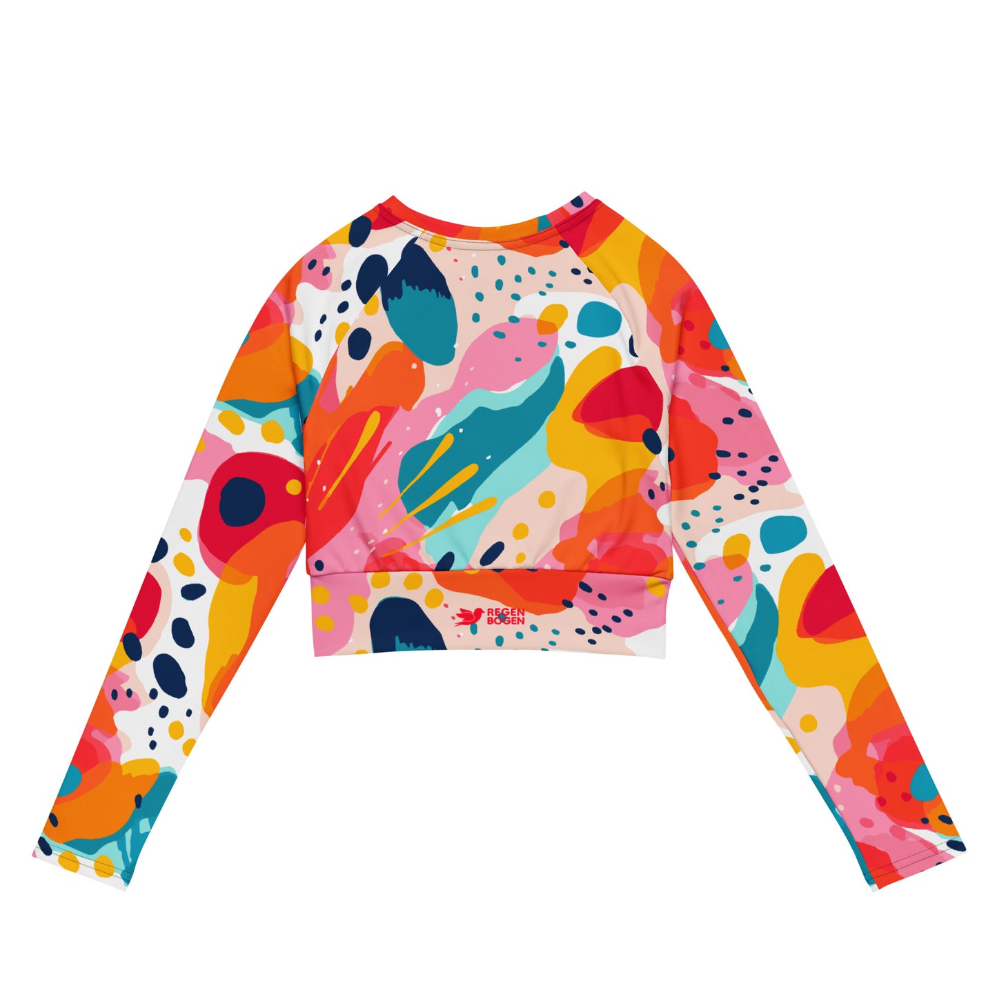 Milano All Over Recycled Long Sleeve Athletic, Yoga, & Swim Crop Top