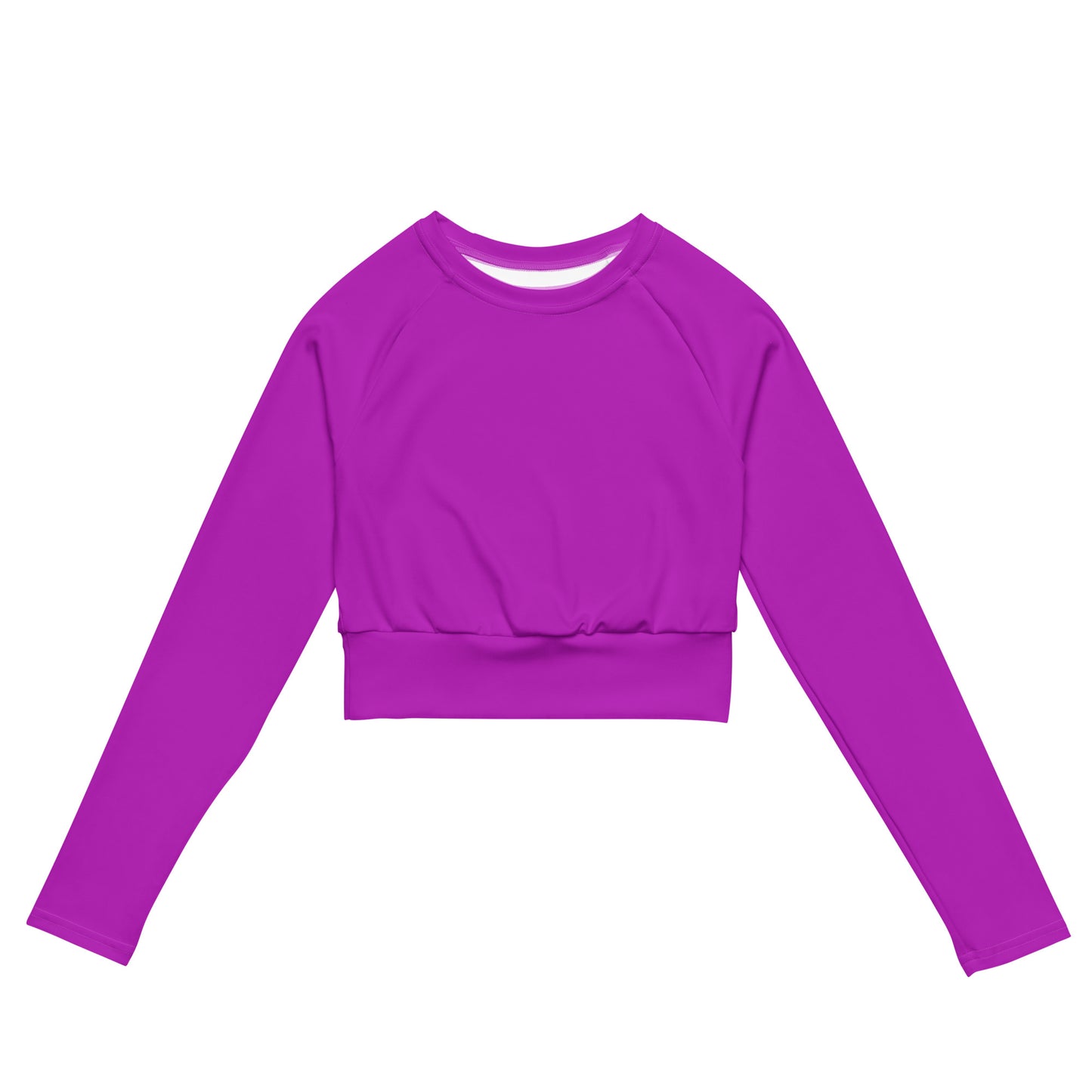 Alpenrose Solid Recycled Long Sleeve Athletic, Yoga, & Swim Crop Top