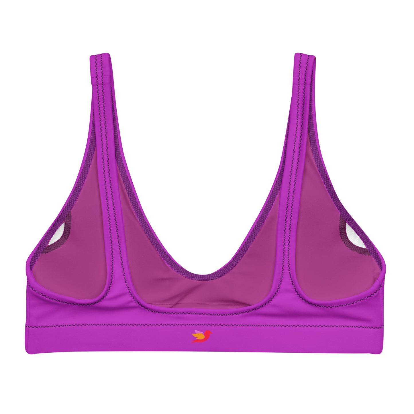Alpenrose Solid Color Recycled Scoop Bikini Top