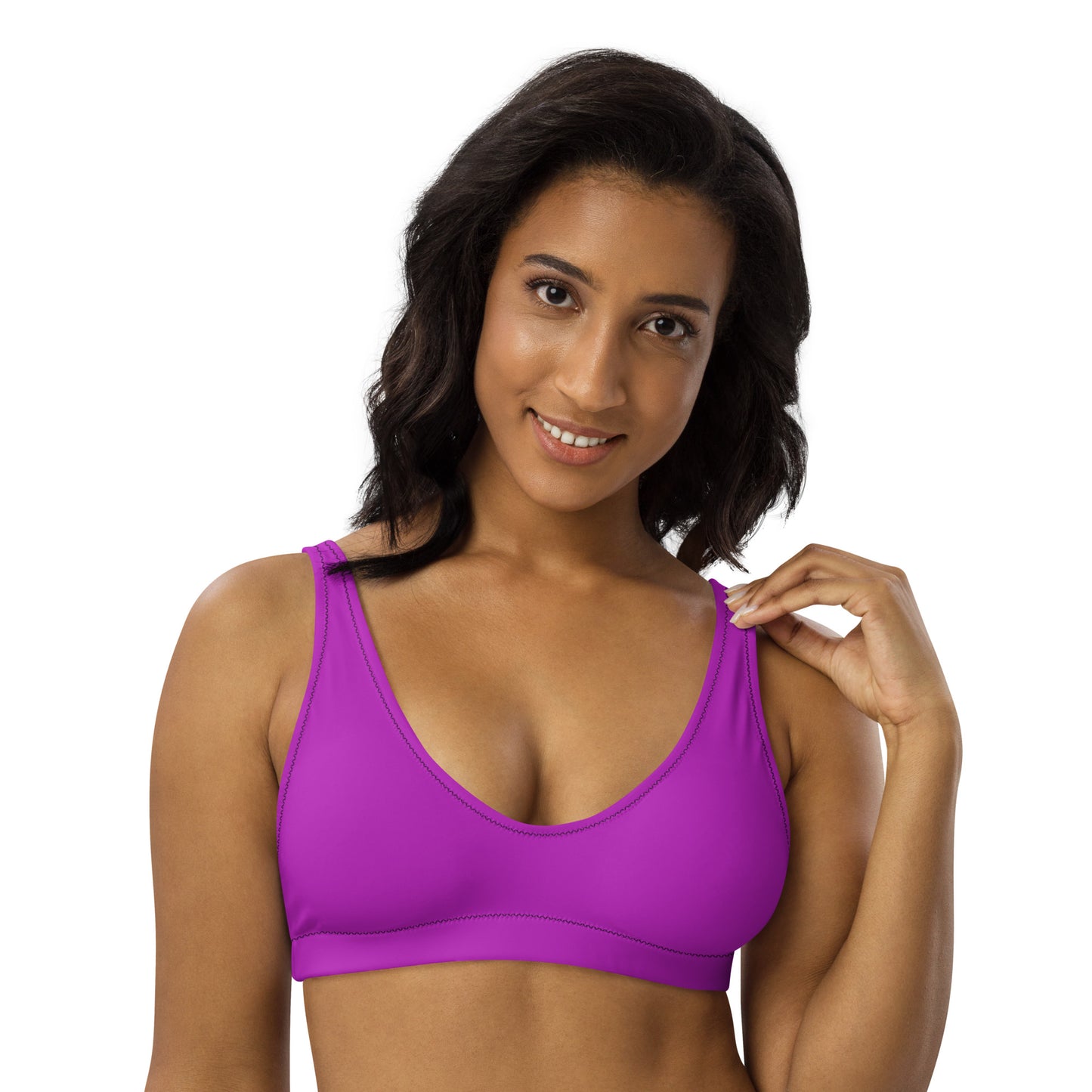 Alpenrose Solid Color Recycled Scoop Bikini Top