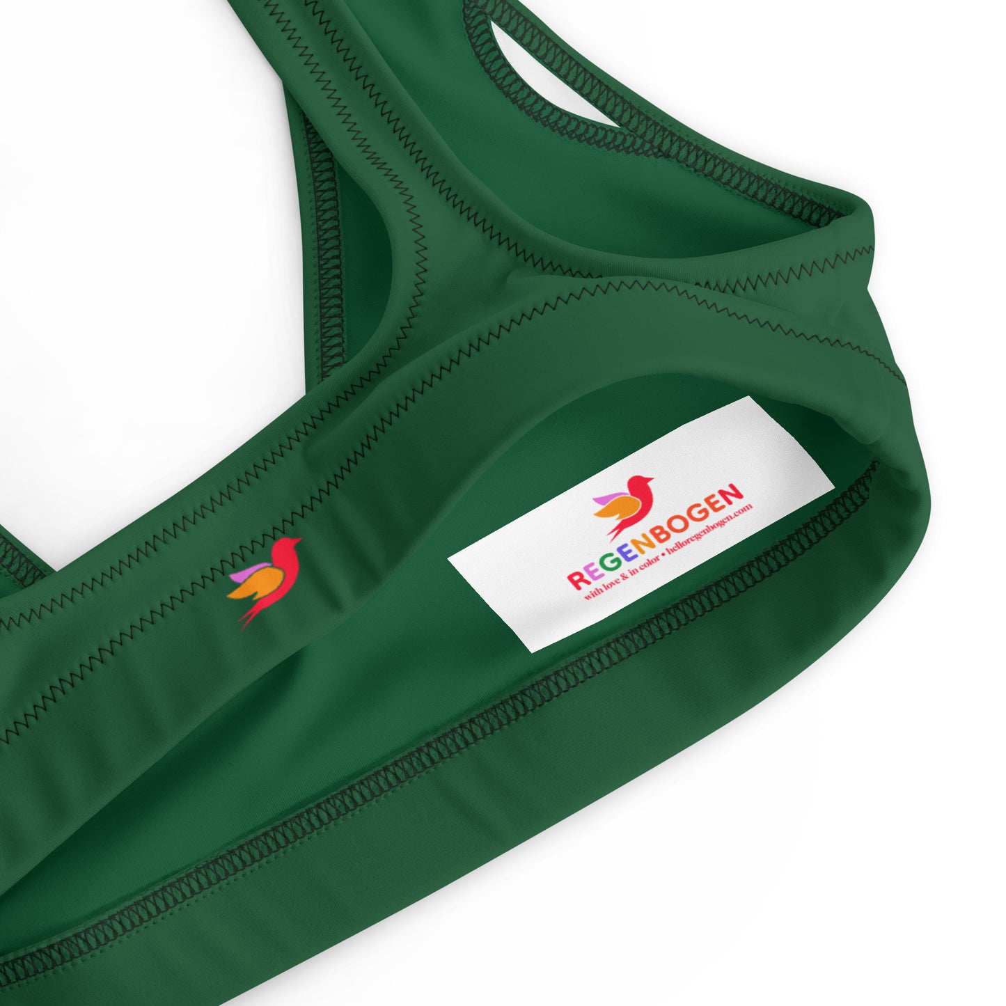 Edelweiss Solid Green Recycled Scoop Bikini Top