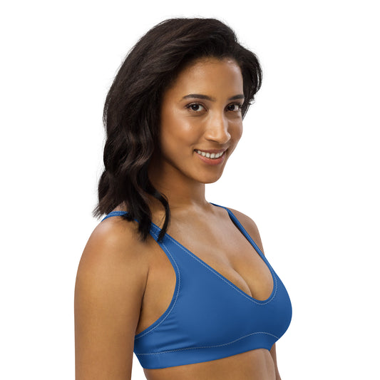 Alpen Tag Solid Blue Recycled Scoop Bikini Top