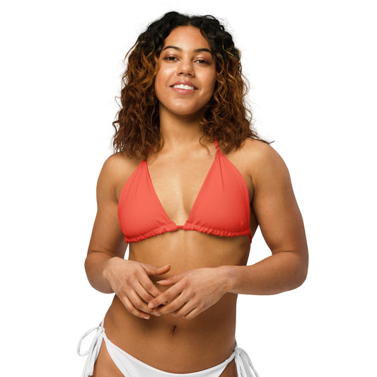 Cotswolds Solid Color Recycled String Bikini Top