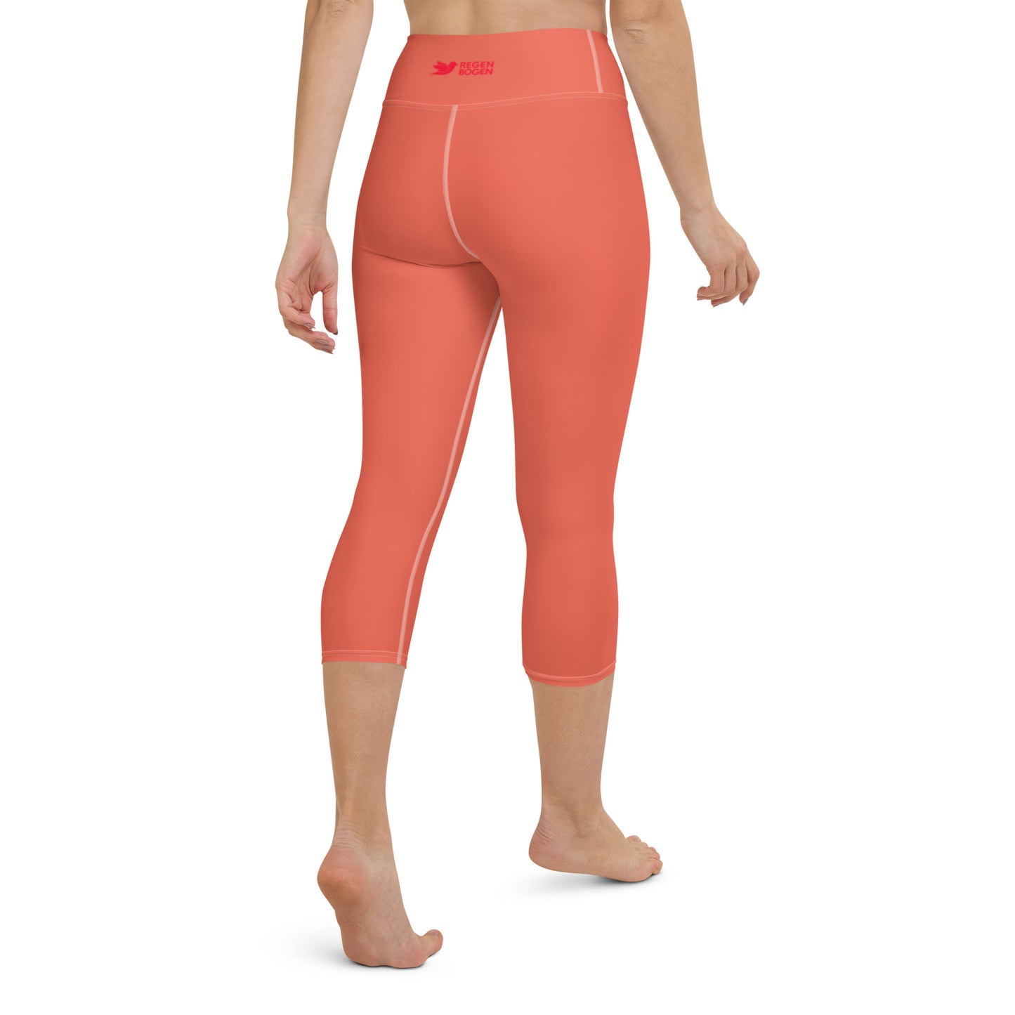 Sardinia Solid Melon Capri High Waist Yoga Leggings / Pants with Inside Pocket