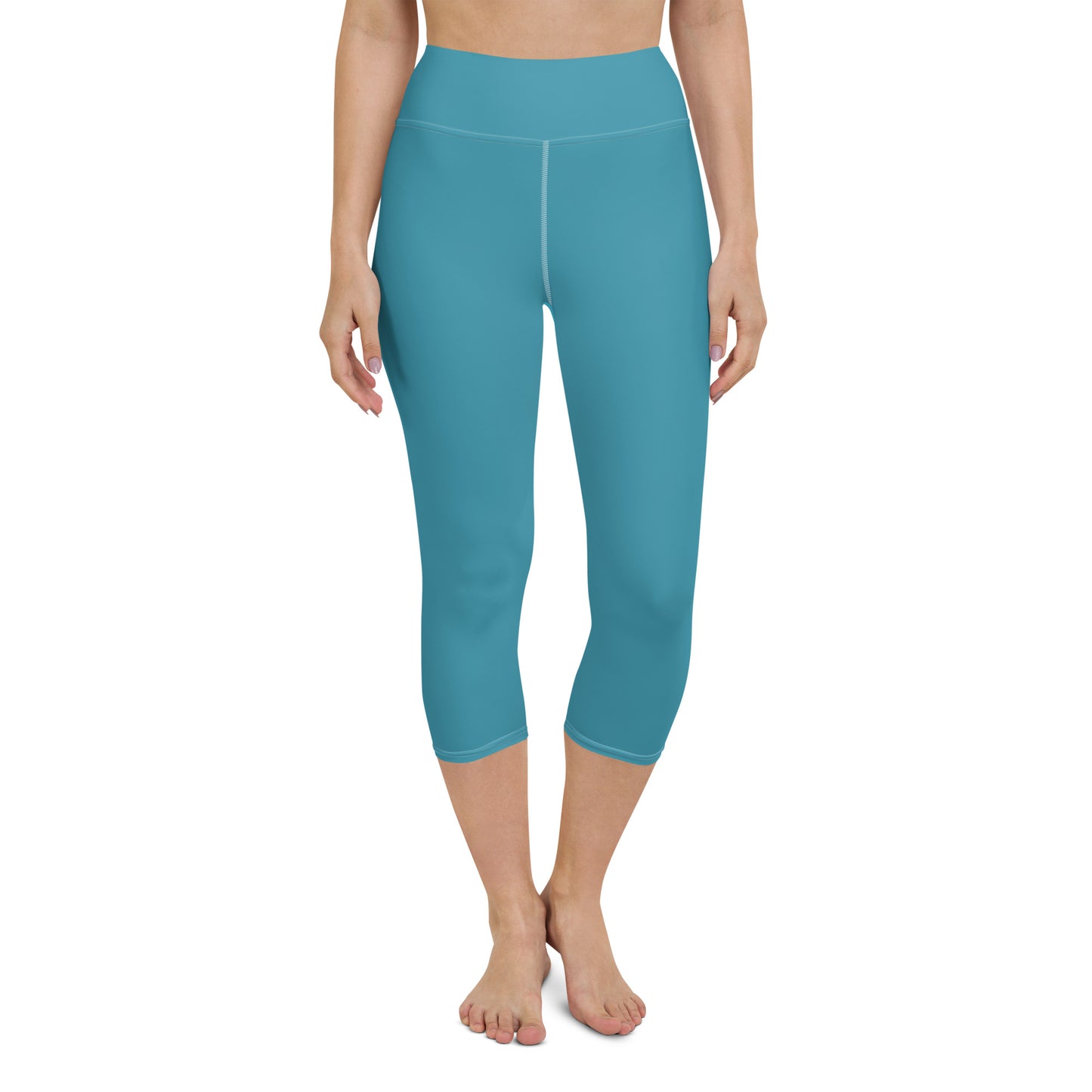 Schnucki Solid Color Capri High Waist Yoga Leggings / Pants with Inside Pocket