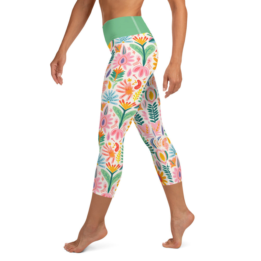Marbella Capri High Waist Yoga Leggings / Pants with Inside Pocket
