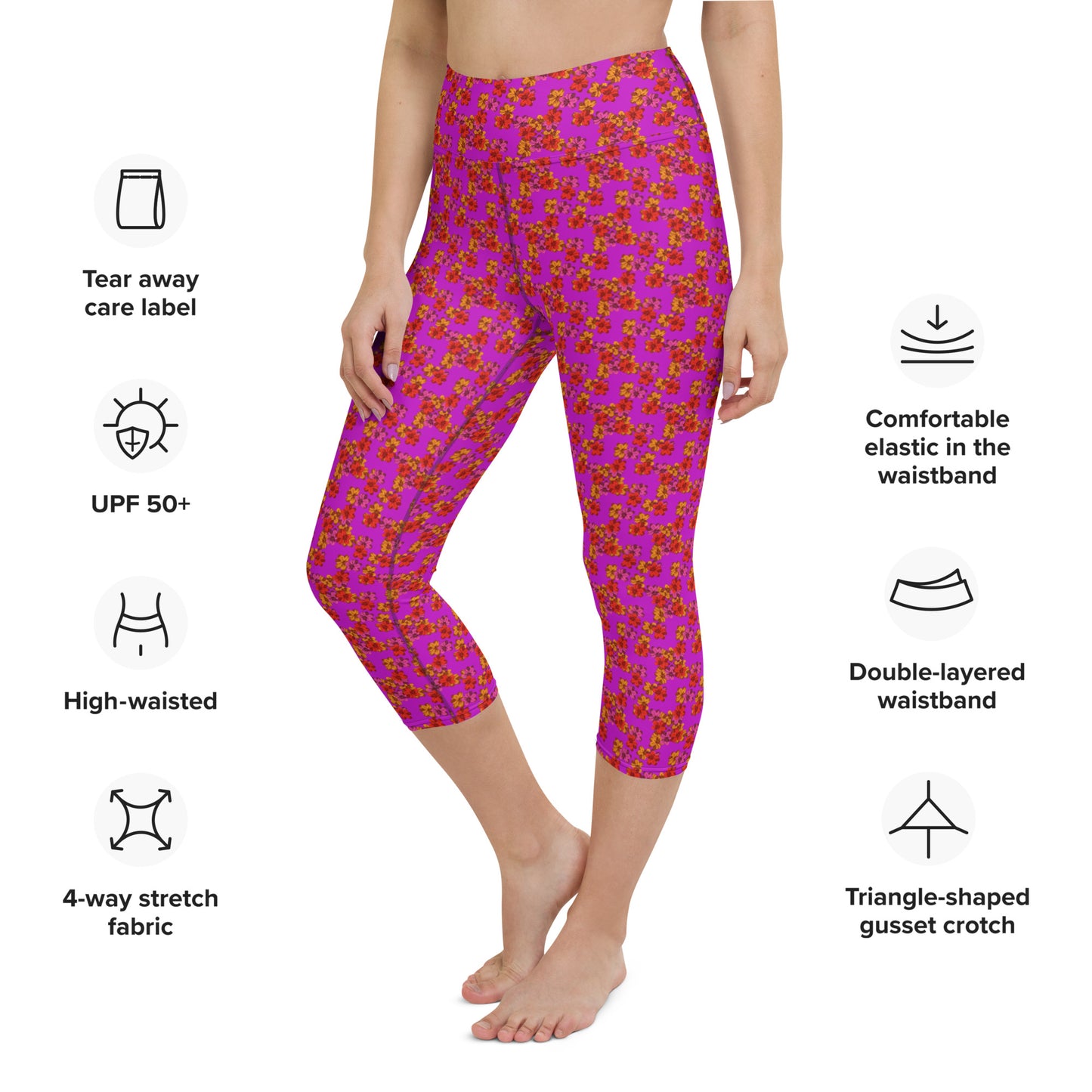 Alpenrose Capri High Waist Yoga Leggings / Pants with Inside Pocket