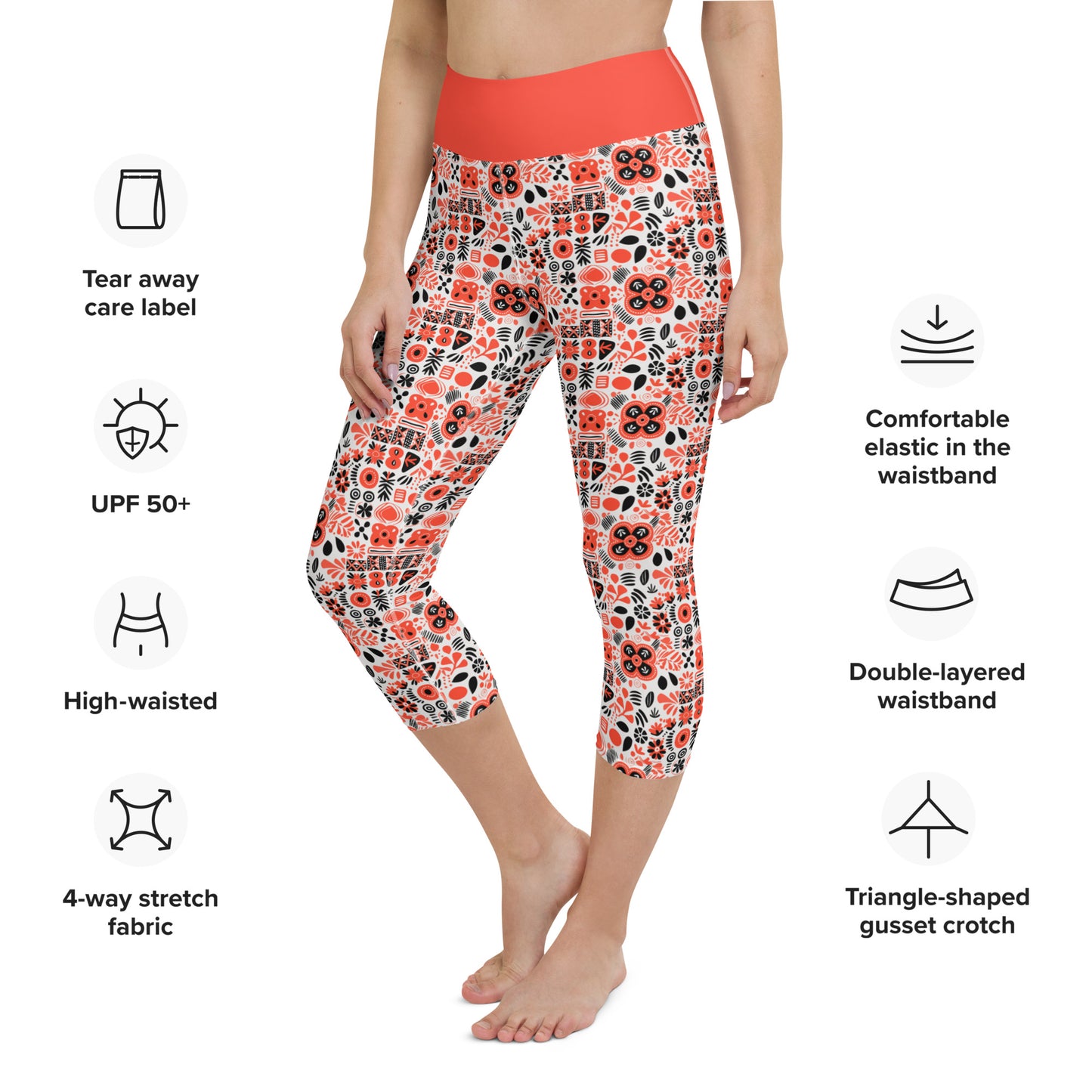 Surma Capri High Waist Yoga Leggings / Pants with Inside Pocket