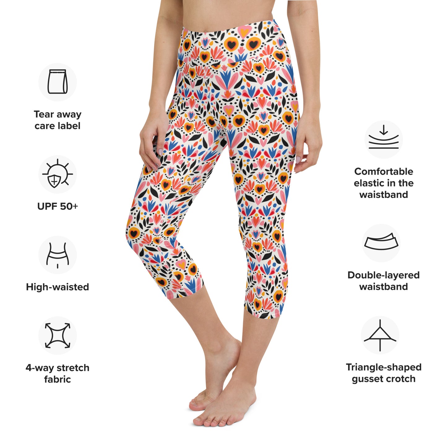 Alpen Tag Capri High Waist Yoga Leggings / Pants with Inside Pocket