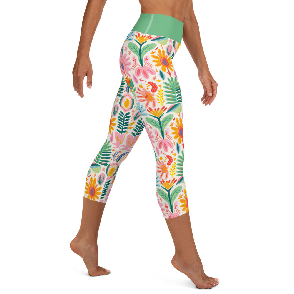 Marbella Capri High Waist Yoga Leggings / Pants with Inside Pocket
