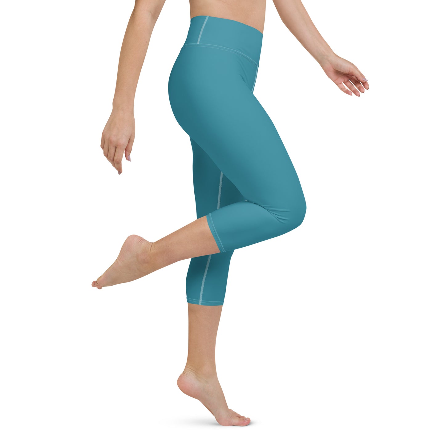 Tulpe Solid Color Capri High Waist Yoga Leggings / Pants with Inside Pocket