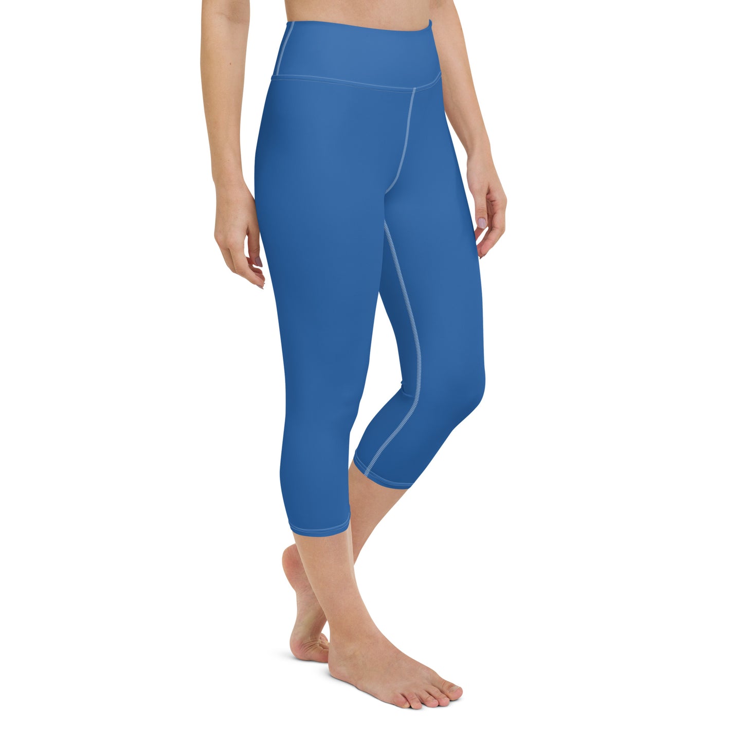 Alpen Tag Solid Blue Capri High Waist Yoga Leggings / Pants with Inside Pocket