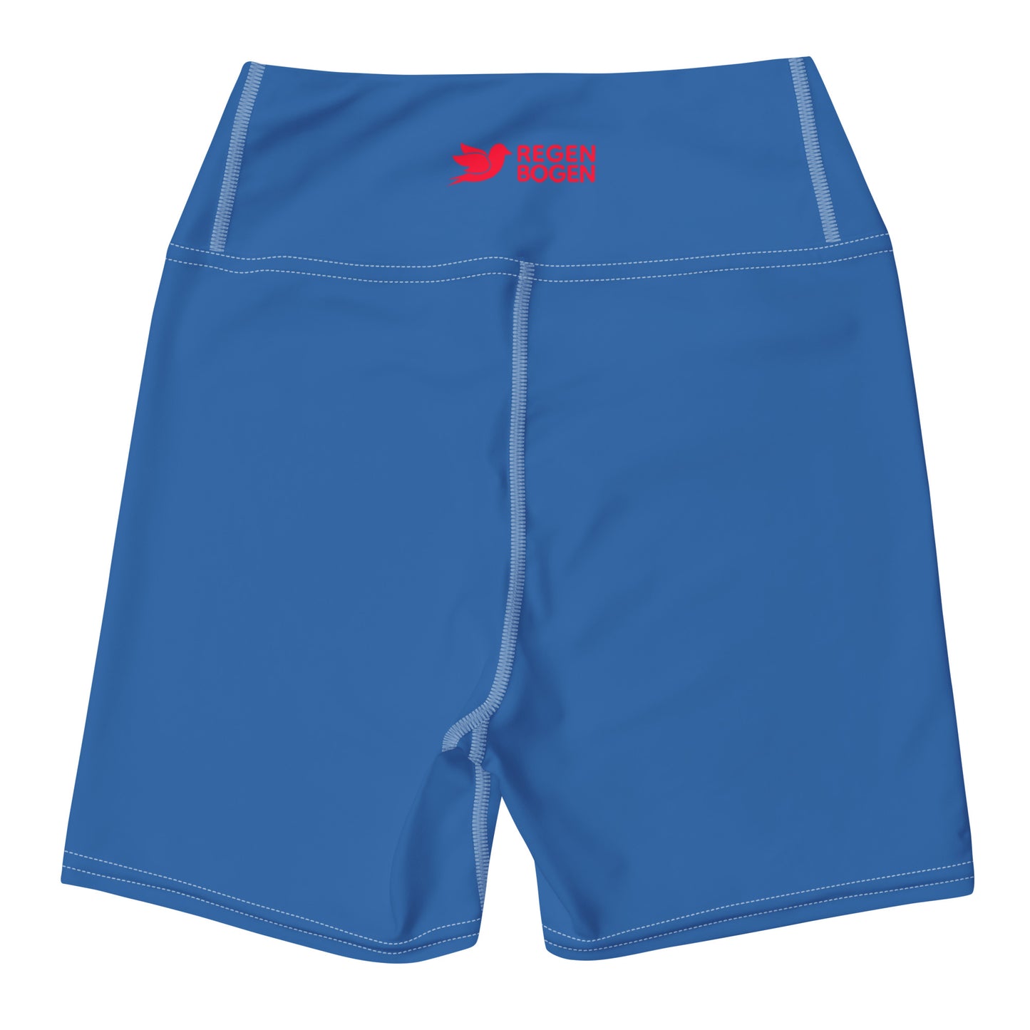 Alpen Tag Solid Blue High Waist Yoga Shorts / Bike Shorts with Inside Pocket