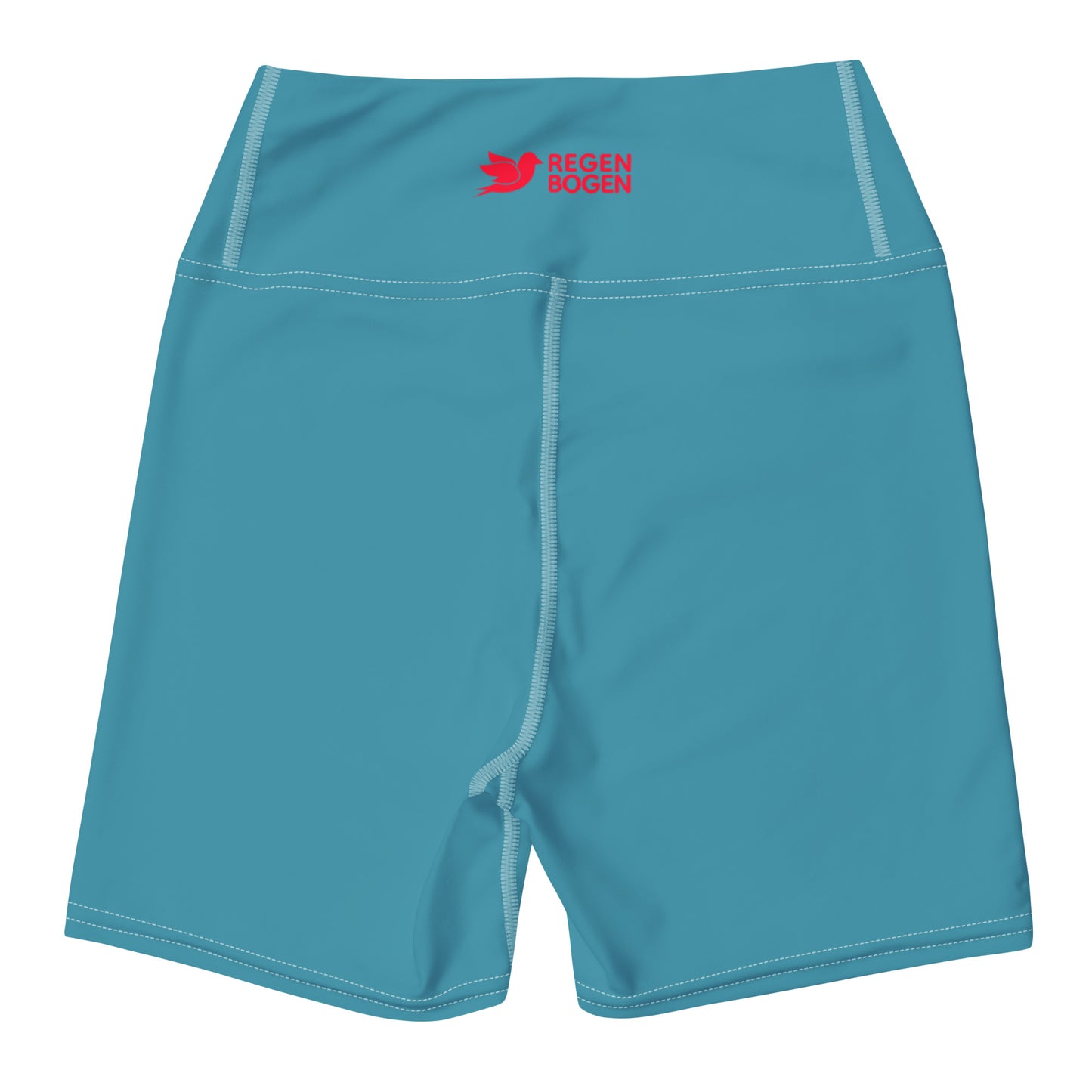 Schnucki Solid Blue High Waist Yoga Shorts / Bike Shorts with Inside Pocket