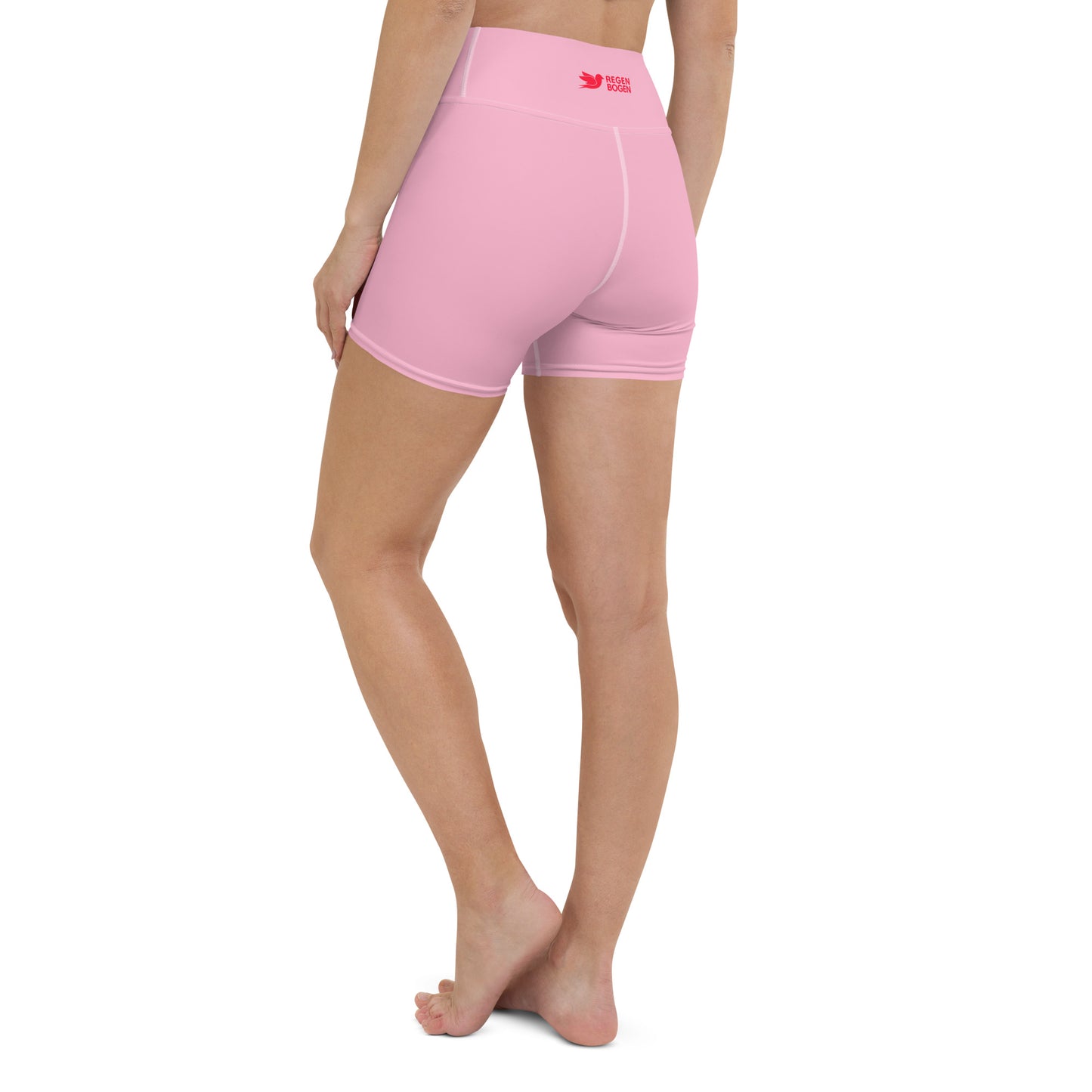 Garten Solid Pink High Waist Yoga Shorts / Bike Shorts with Inside Pocket