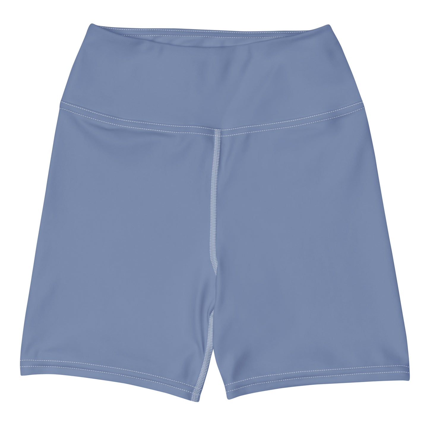 Garten Solid Blue High Waist Yoga Shorts / Bike Shorts with Inside Pocket