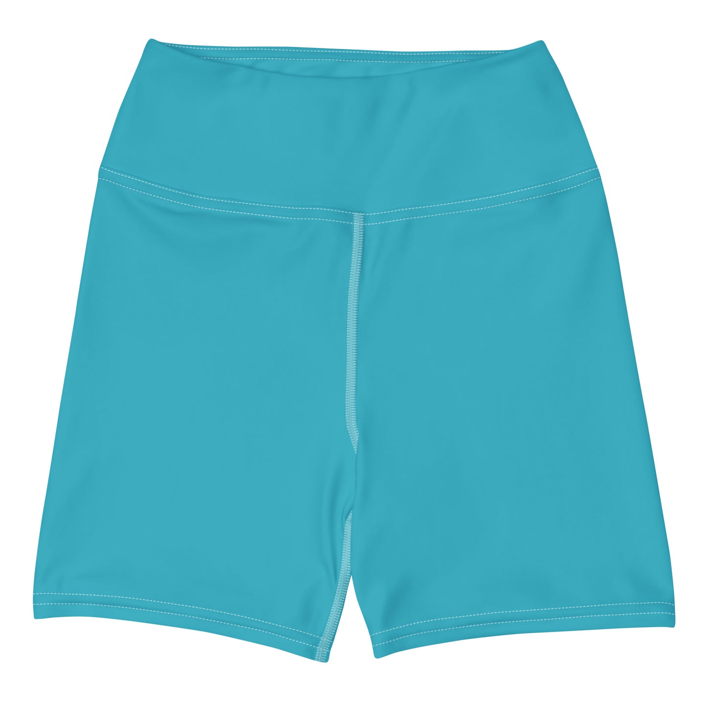 Ojos Solid Teal High Waist Yoga Shorts / Bike Shorts with Inside Pocket