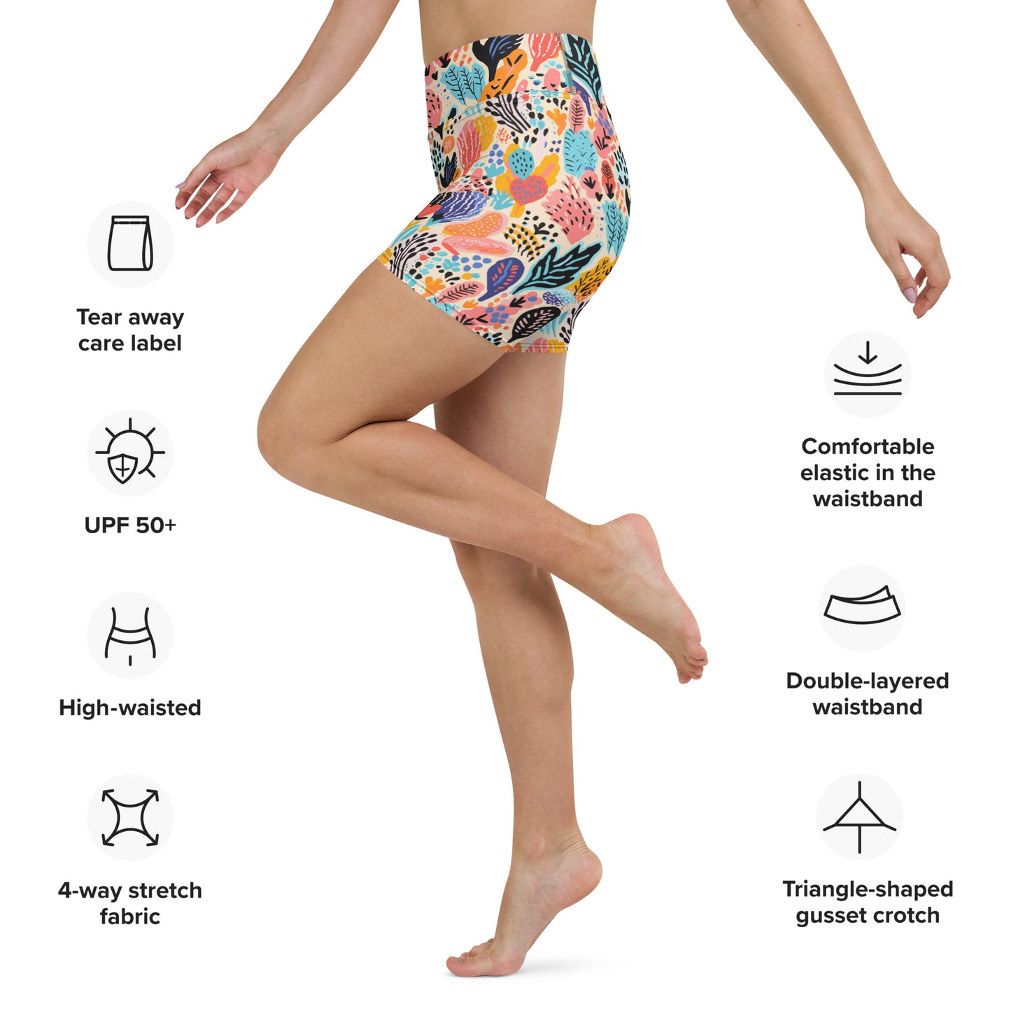 Monopoli High Waist Yoga Shorts / Bike Shorts with Inside Pocket
