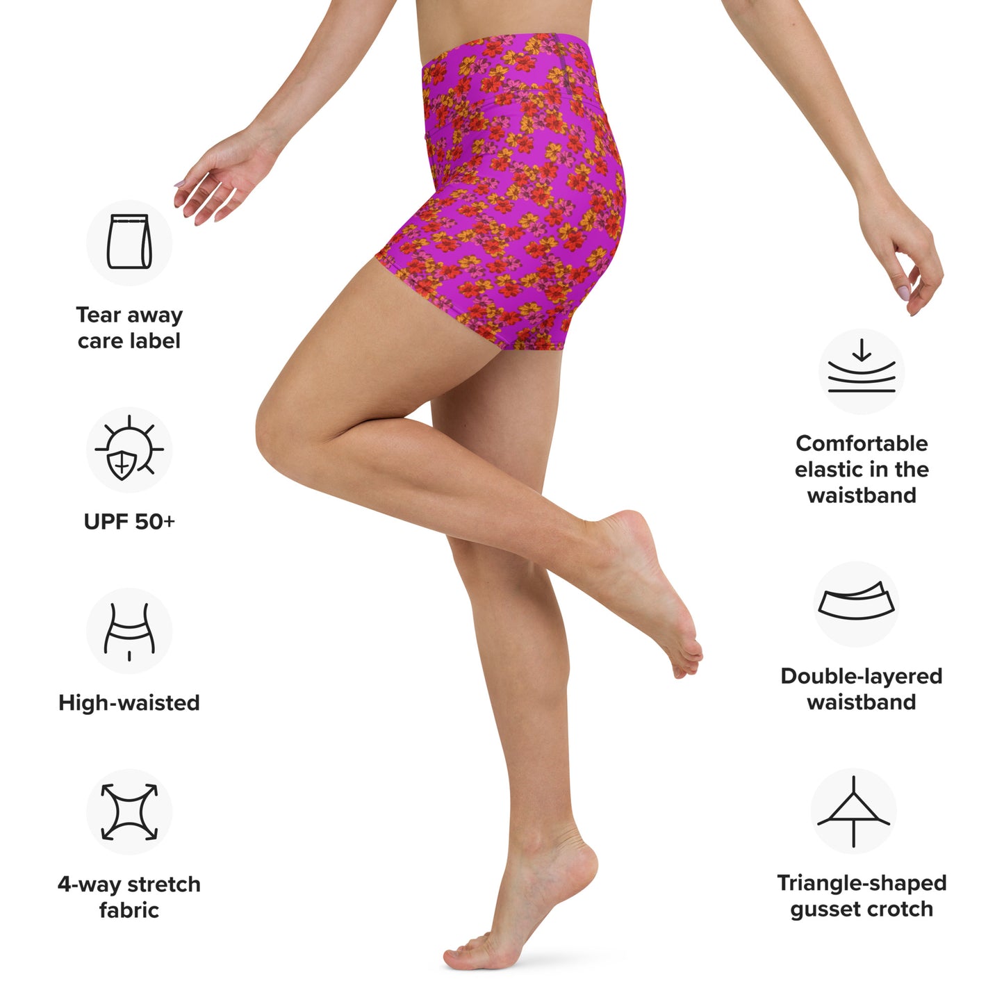 Alpenrose High Waist Yoga Shorts / Bike Shorts with Inside Pocket