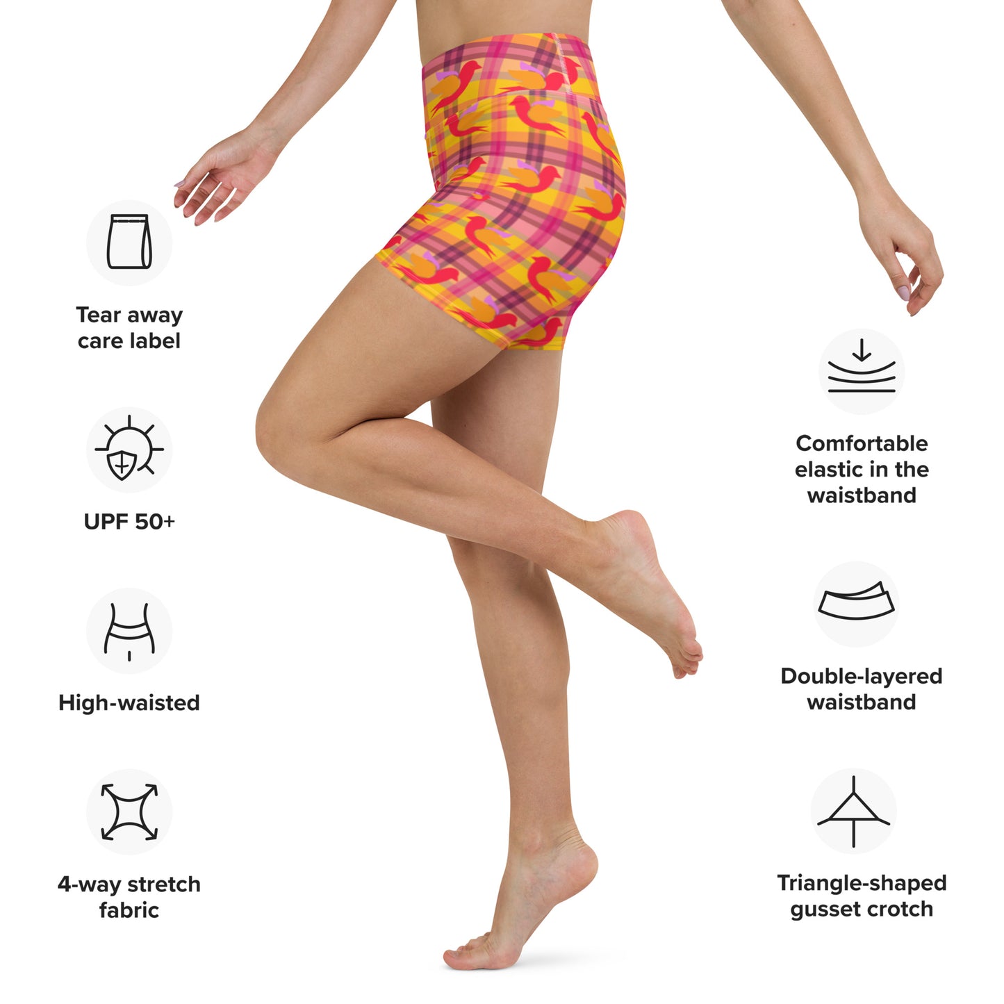 Txoriak High Waist Yoga Shorts / Bike Shorts with Inside Pocket