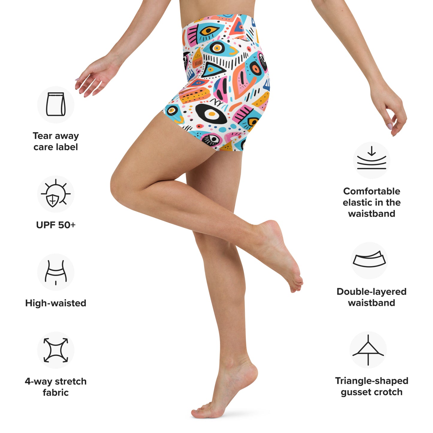 Malocchio High Waist Yoga Shorts / Bike Shorts with Inside Pocket