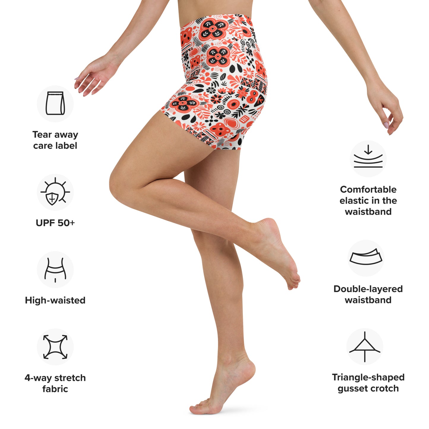 Surma High Waist Yoga Shorts / Bike Shorts with Inside Pocket